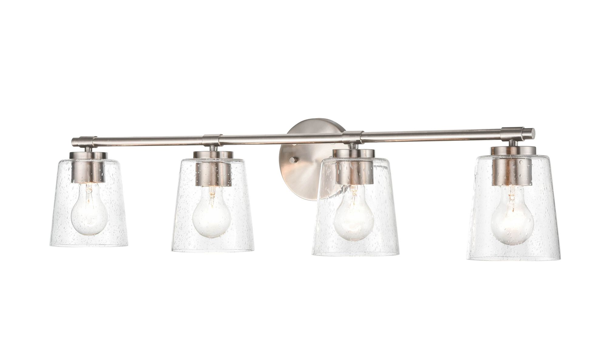 Image 3 Millennium 4-Light 34" Brushed Nickel Vanity Light with Glass Shade more views