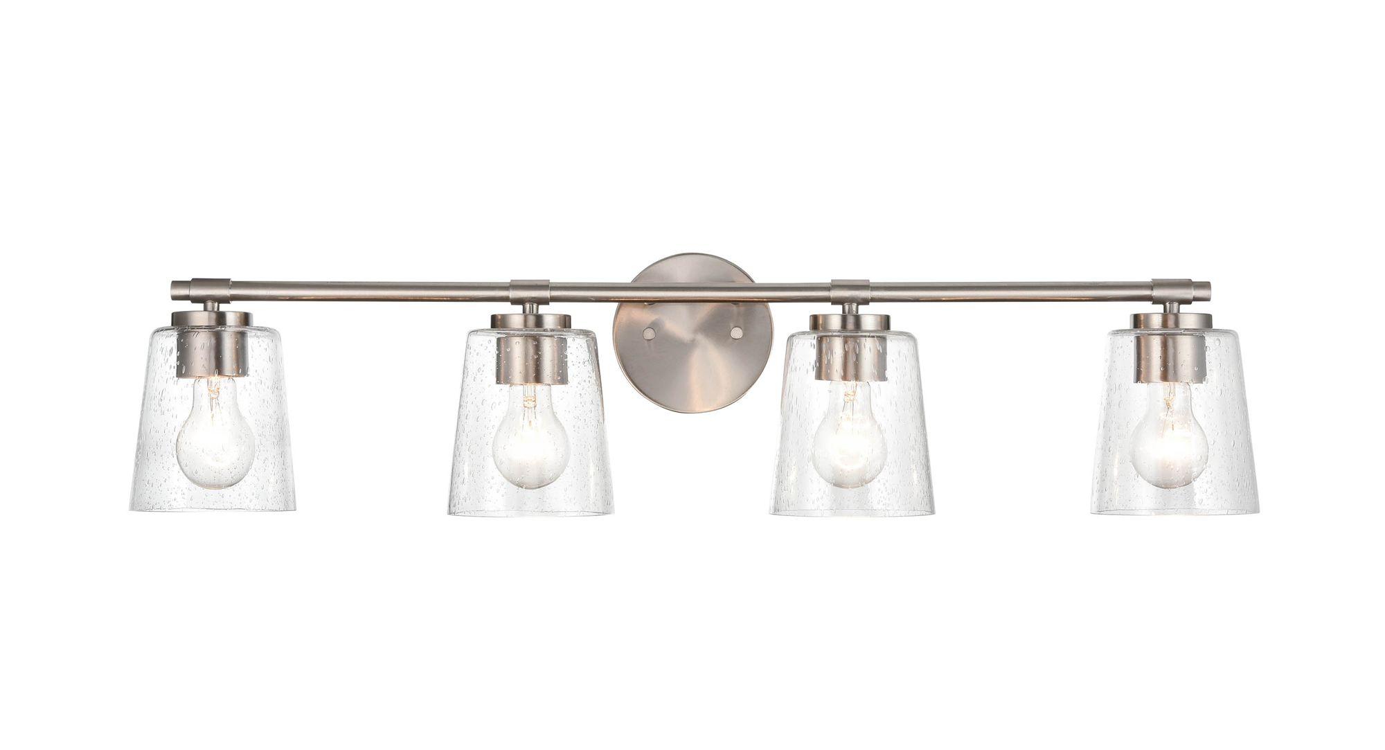 Image 5 Millennium 4-Light 34" Brushed Nickel Vanity Light with Glass Shade more views