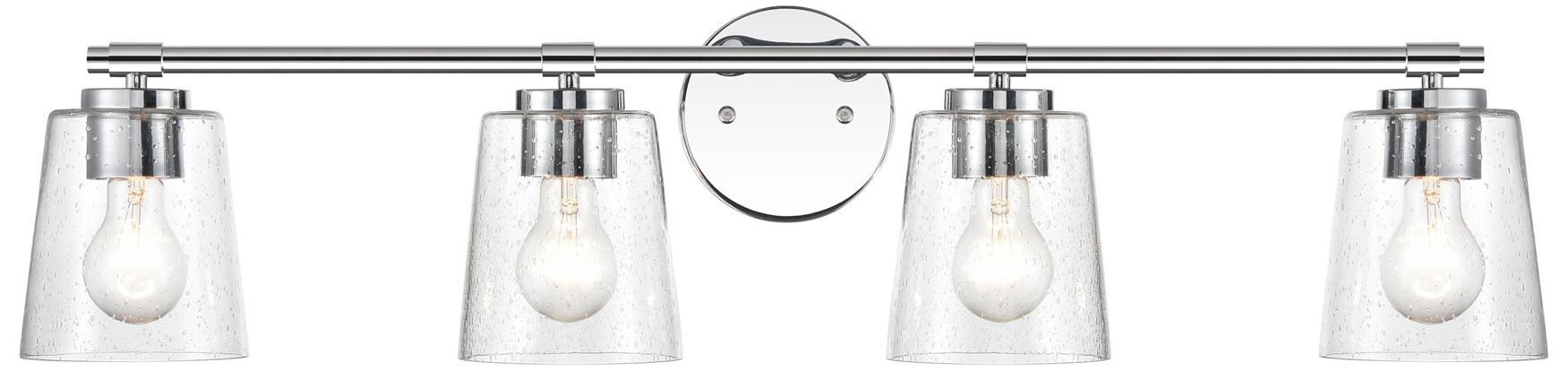 Millennium 4-Light 34" Chrome Vanity Light with Glass Shade