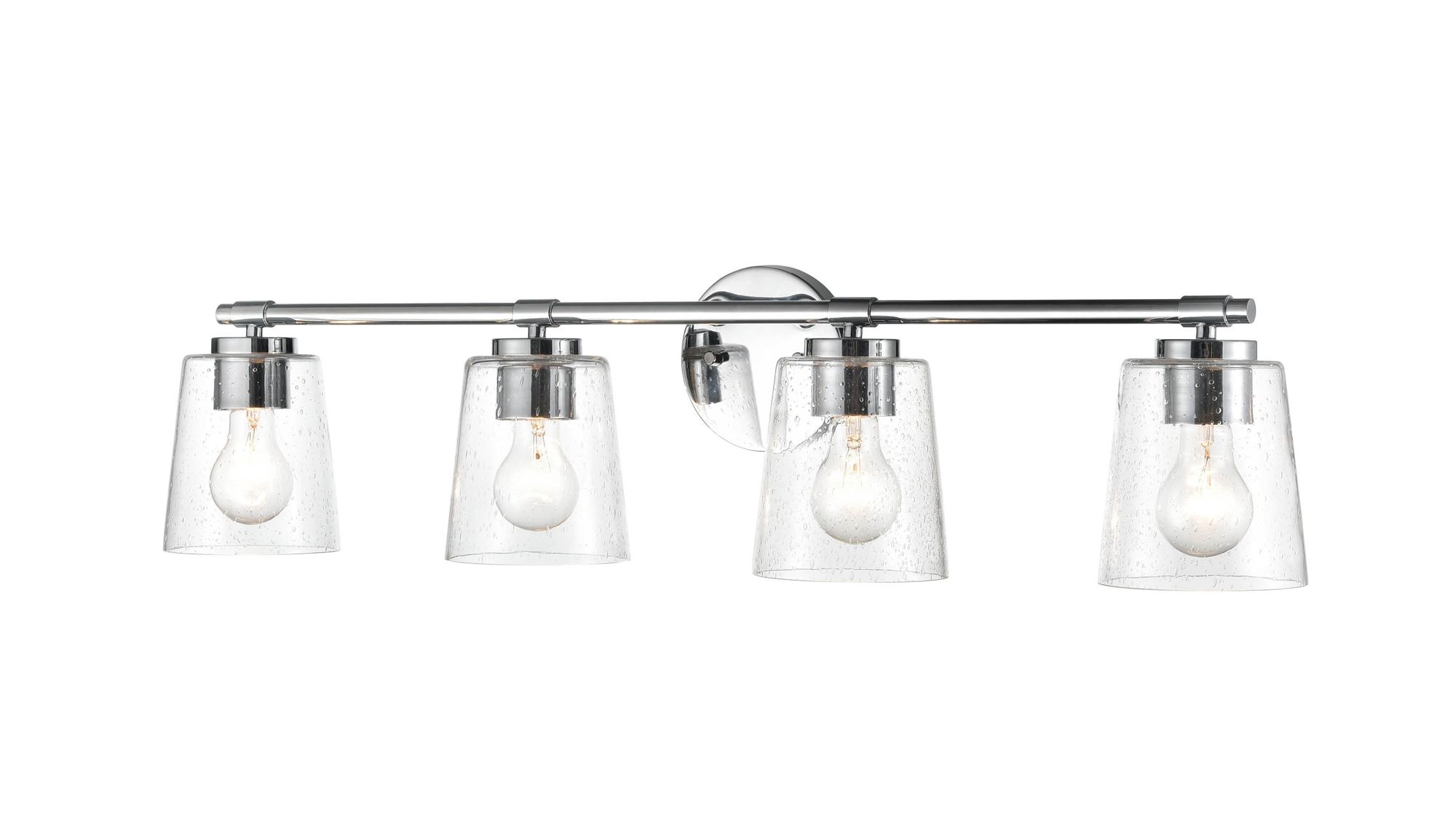 Image 2 Millennium 4-Light 34" Chrome Vanity Light with Glass Shade more views