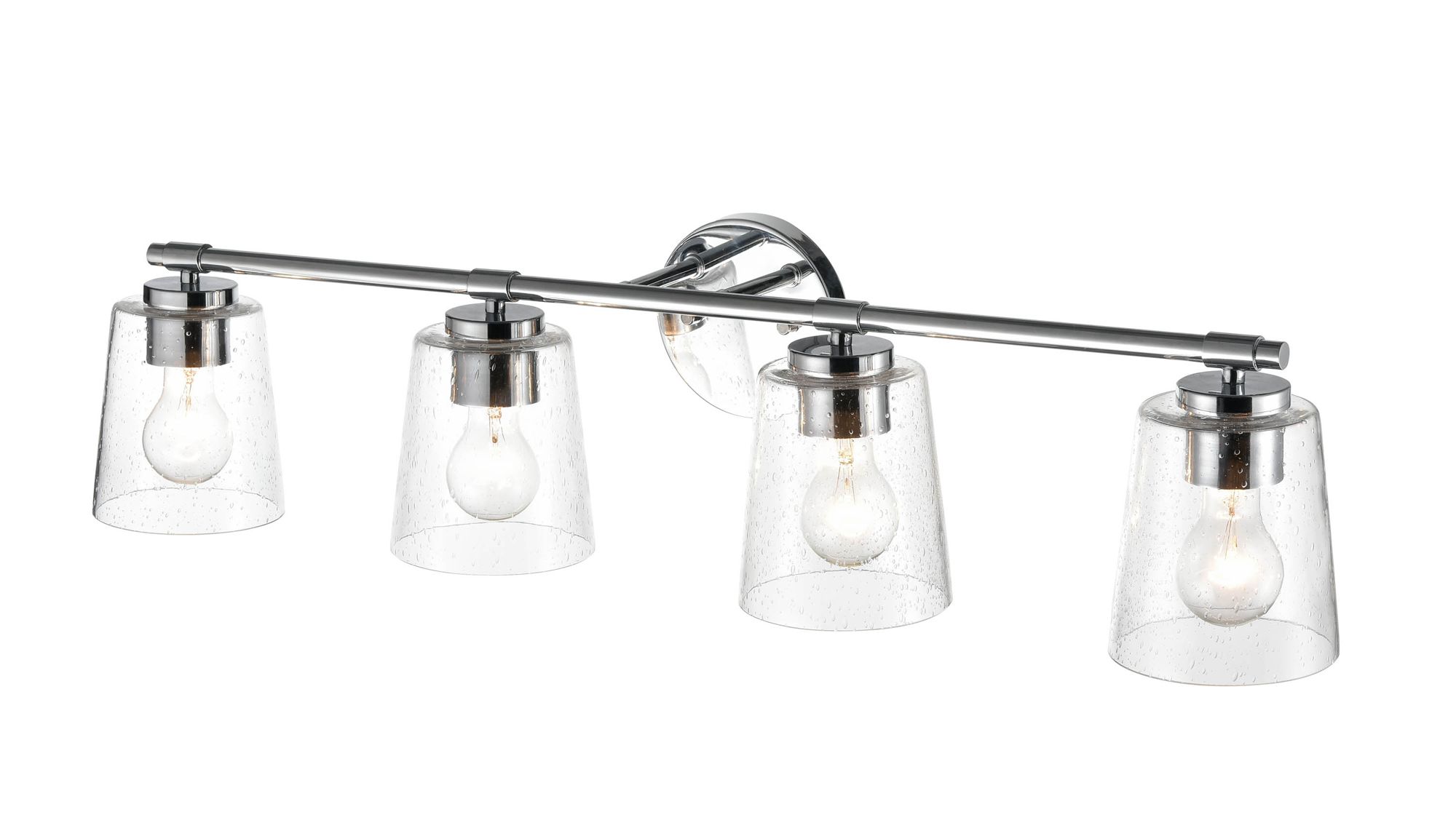 Image 3 Millennium 4-Light 34" Chrome Vanity Light with Glass Shade more views