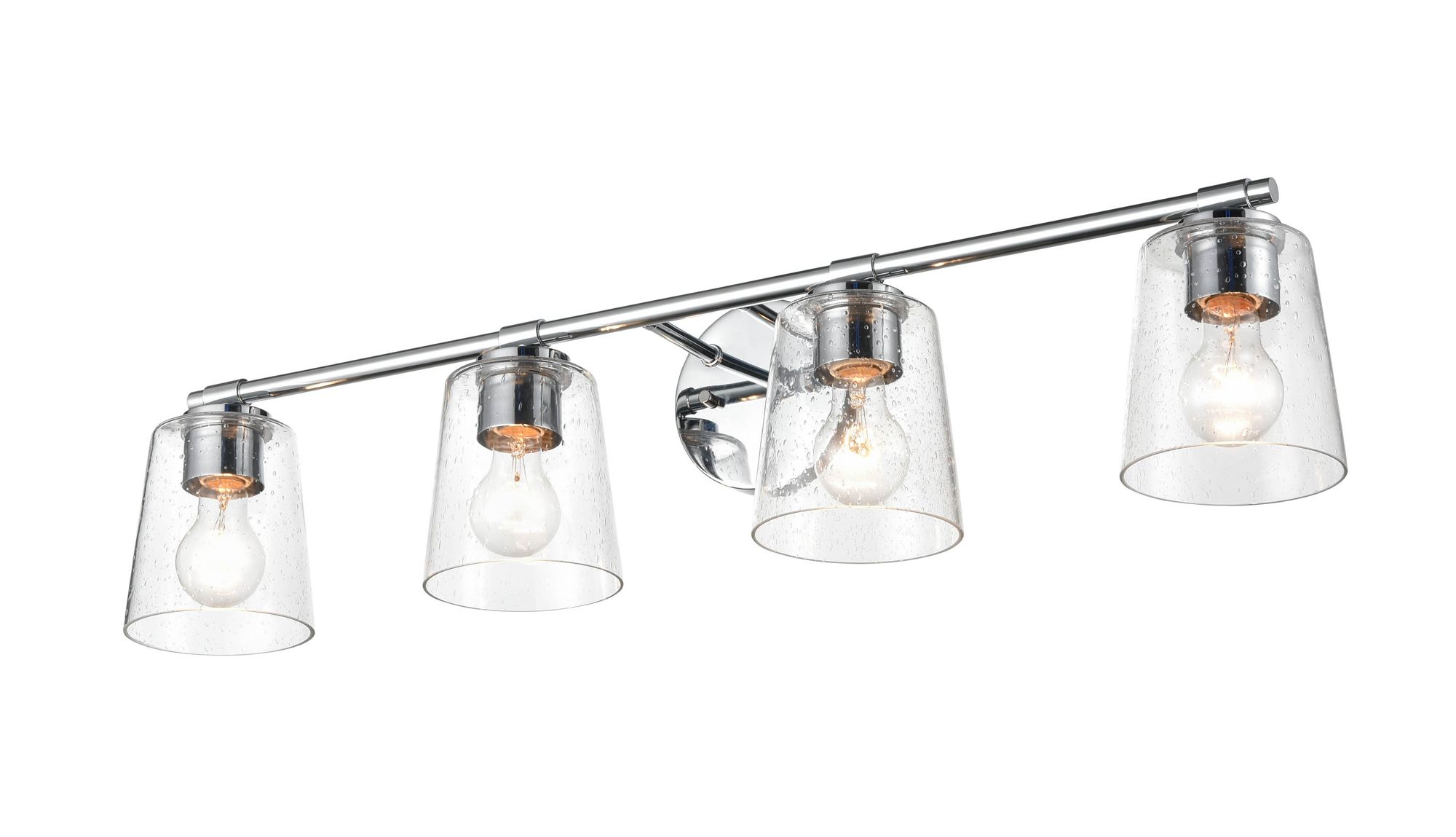 Image 4 Millennium 4-Light 34" Chrome Vanity Light with Glass Shade more views
