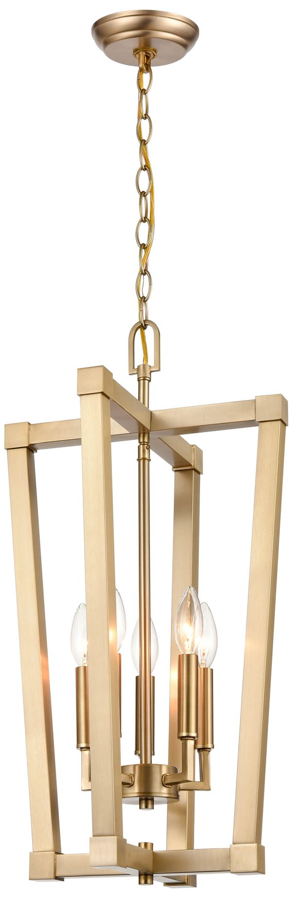 Millennium 5-Light 13" Modern Gold Pendant with Glass Shade