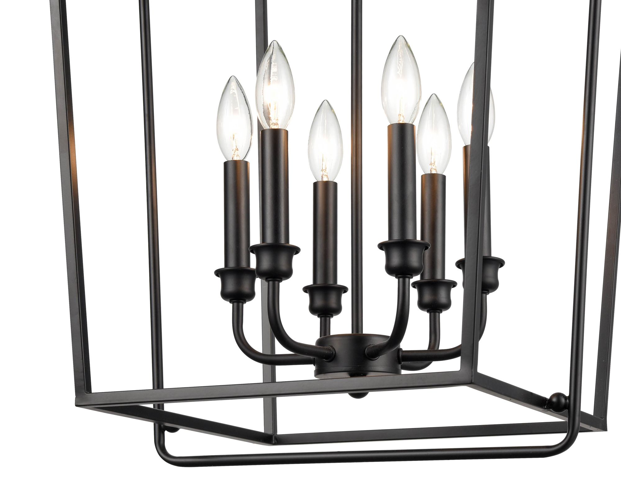 Image 4 Millennium 6-Light 18" Matte Black Pendant with Glass Shade more views
