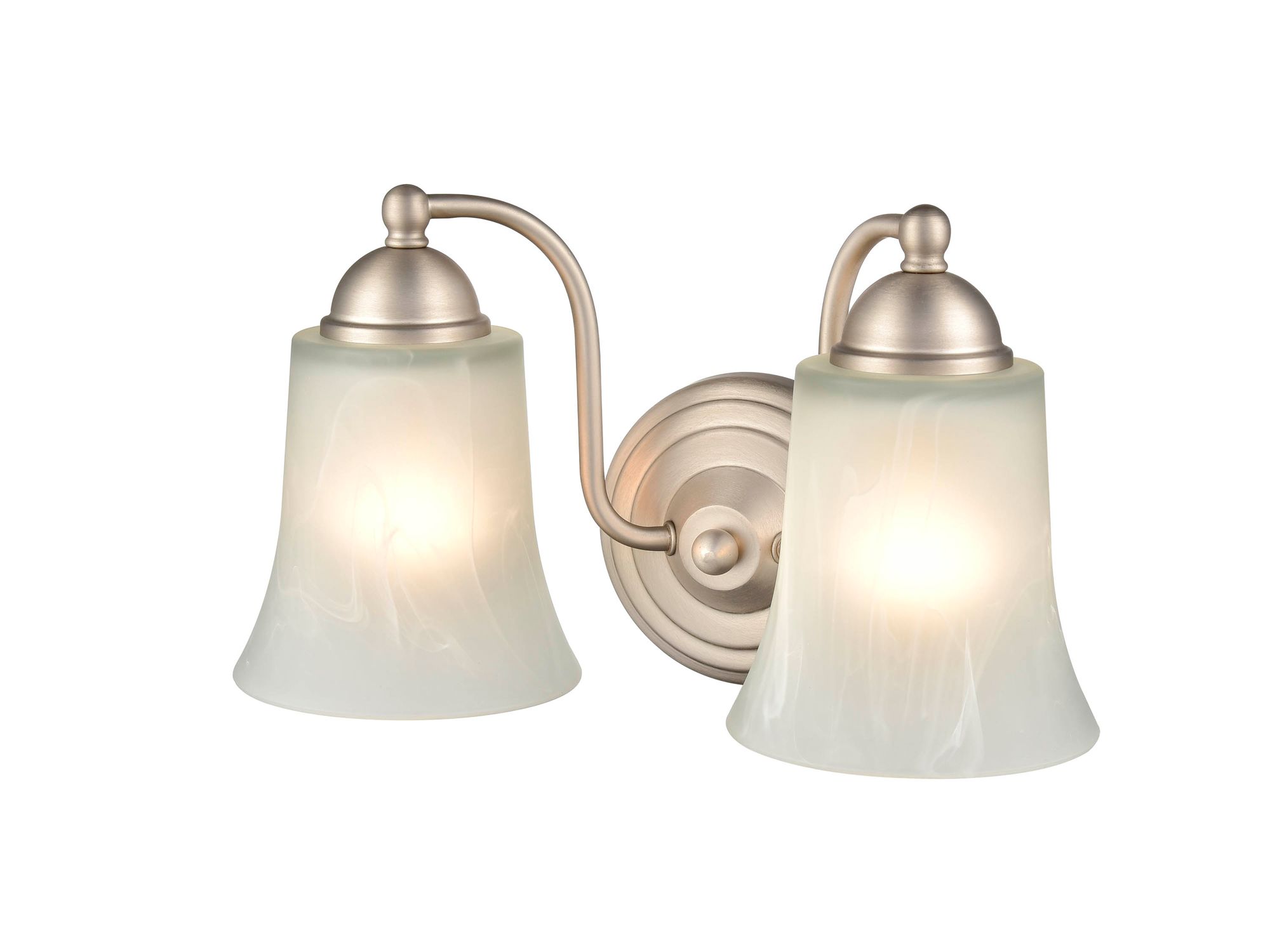 Image 2 Millennium Abelia 2-Light 12" Satin Nickel Vanity Light with Glass Shade more views
