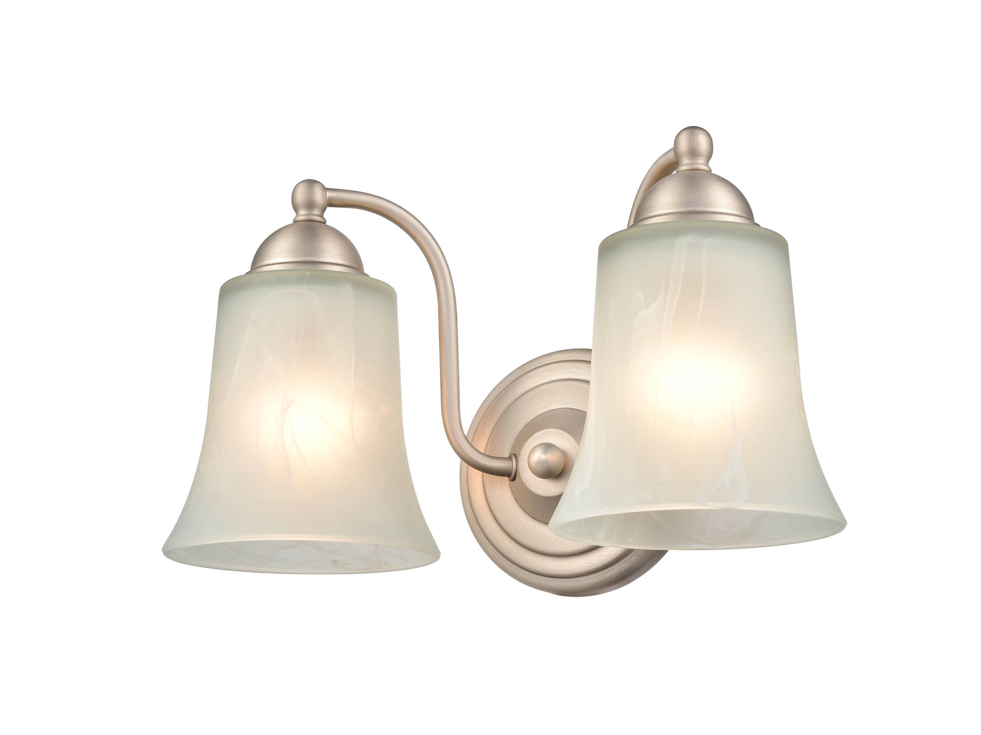 Image 3 Millennium Abelia 2-Light 12" Satin Nickel Vanity Light with Glass Shade more views