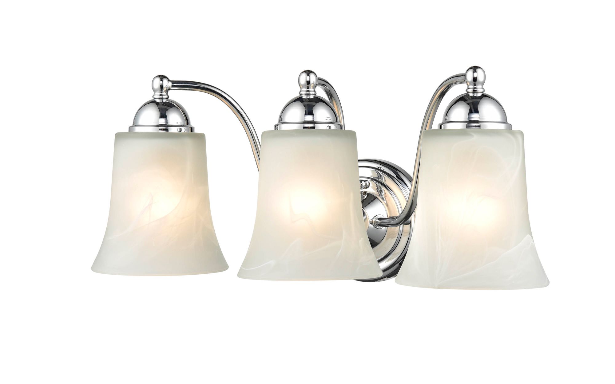 Image 2 Millennium Abelia 3-Light 18" Chrome Vanity Light with Glass Shade more views