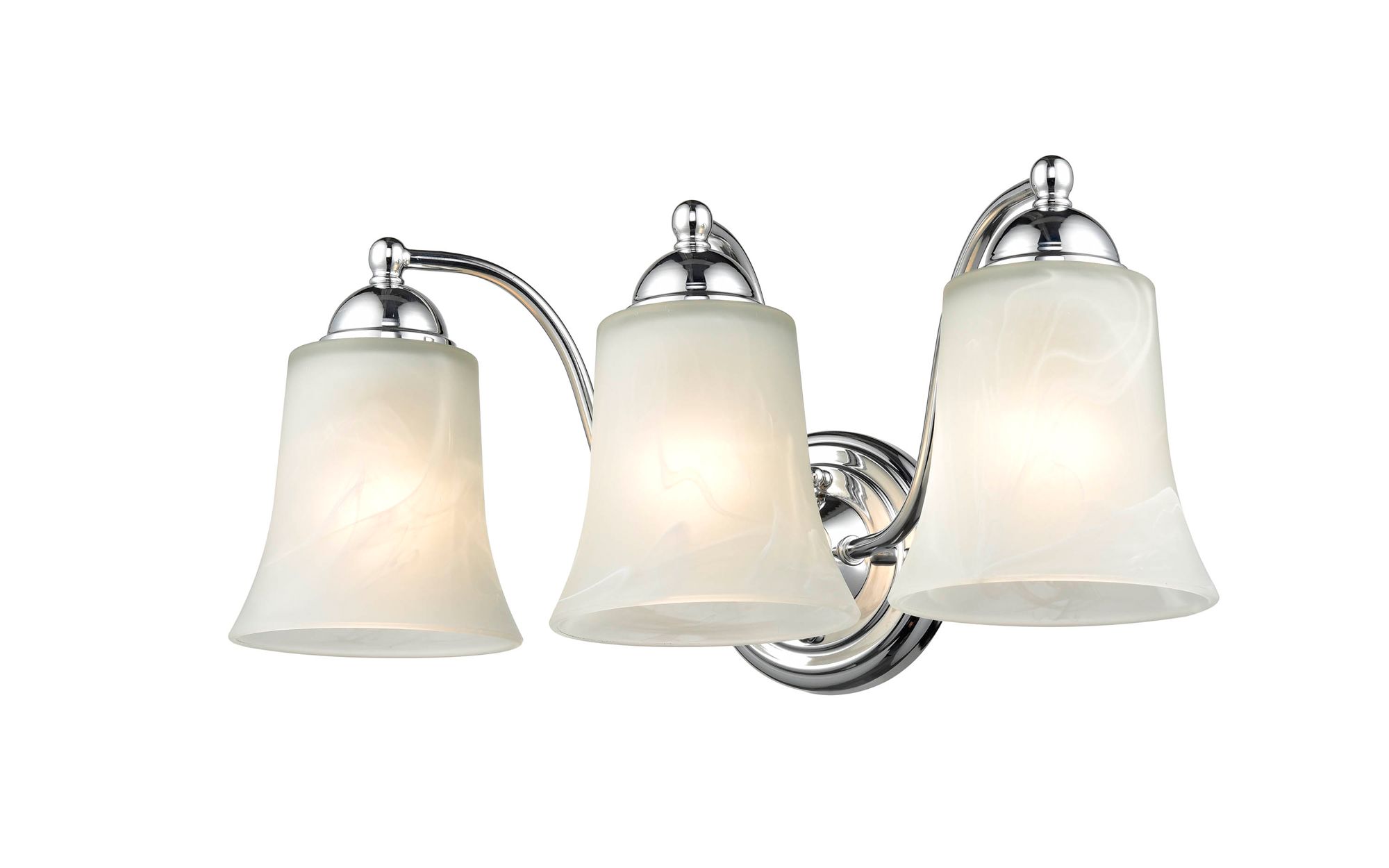 Image 3 Millennium Abelia 3-Light 18" Chrome Vanity Light with Glass Shade more views