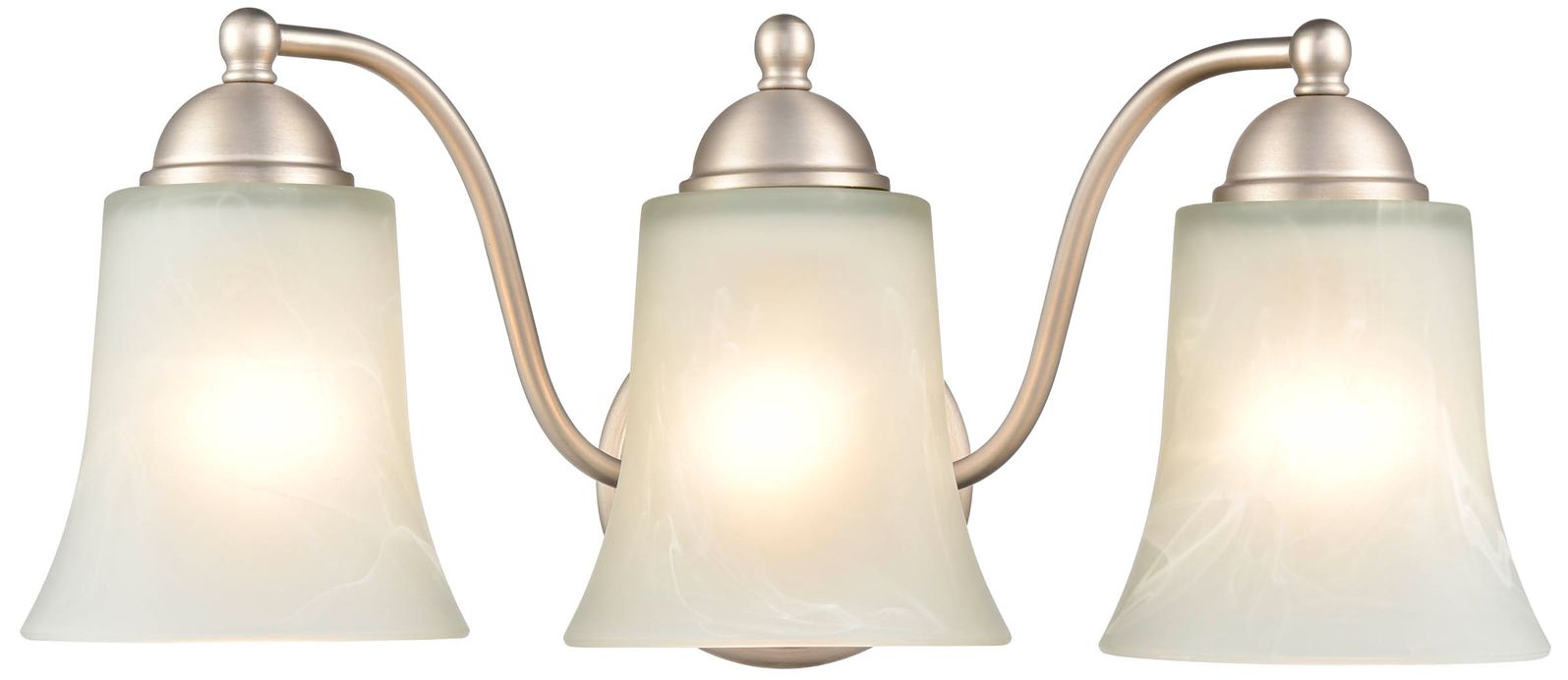 Millennium Abelia 3-Light 18" Satin Nickel Vanity Light with Glass Shade