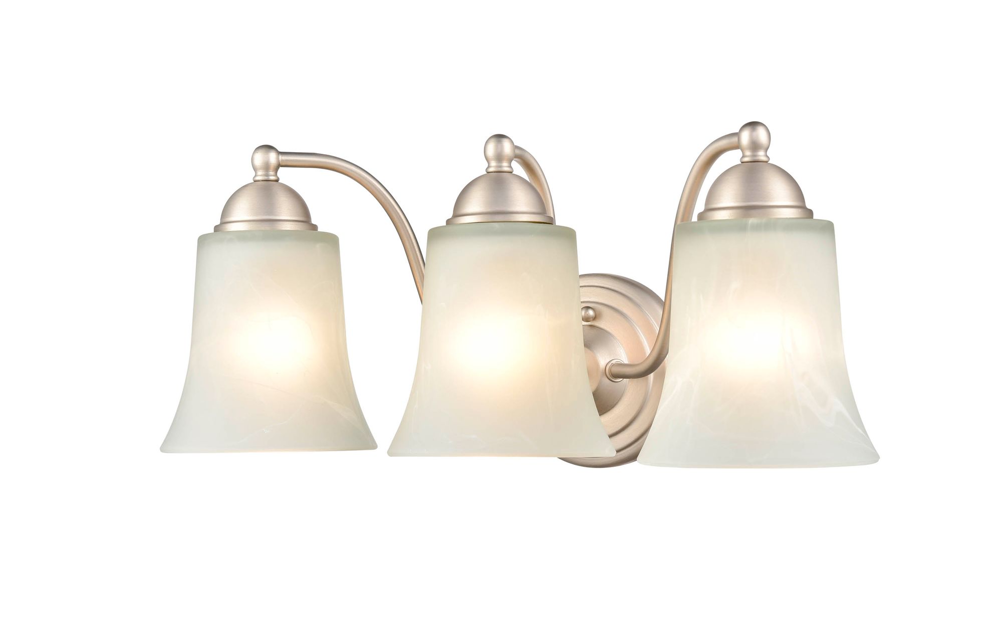 Image 2 Millennium Abelia 3-Light 18" Satin Nickel Vanity Light with Glass Shade more views