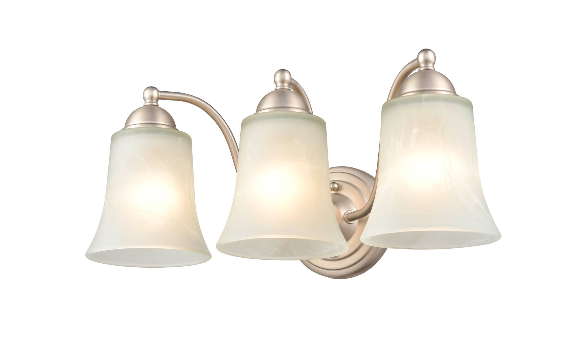 Image 3 Millennium Abelia 3-Light 18" Satin Nickel Vanity Light with Glass Shade more views
