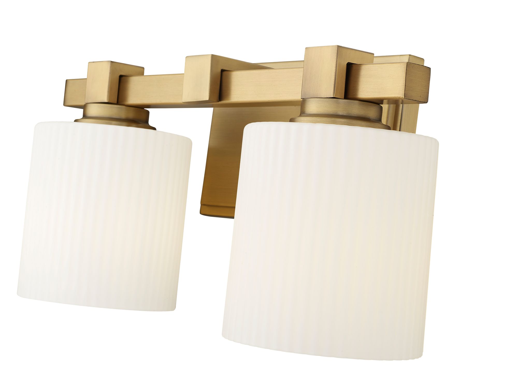 Image 6 Millennium Abelson 2-Light 14" Vintage Brass Vanity Light with Glass Shade more views