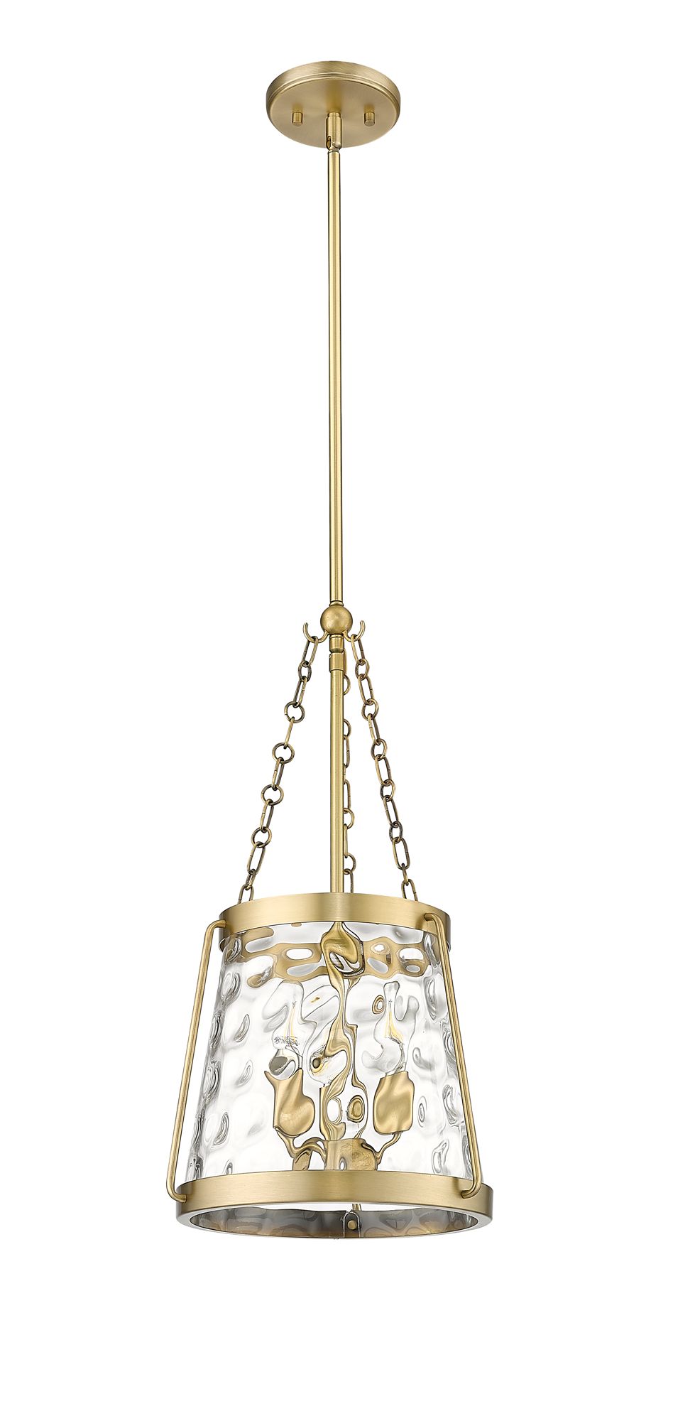 Image 3 Millennium Adabella 3-Light 11.75" Vintage Brass Pendant with Glass Shade more views