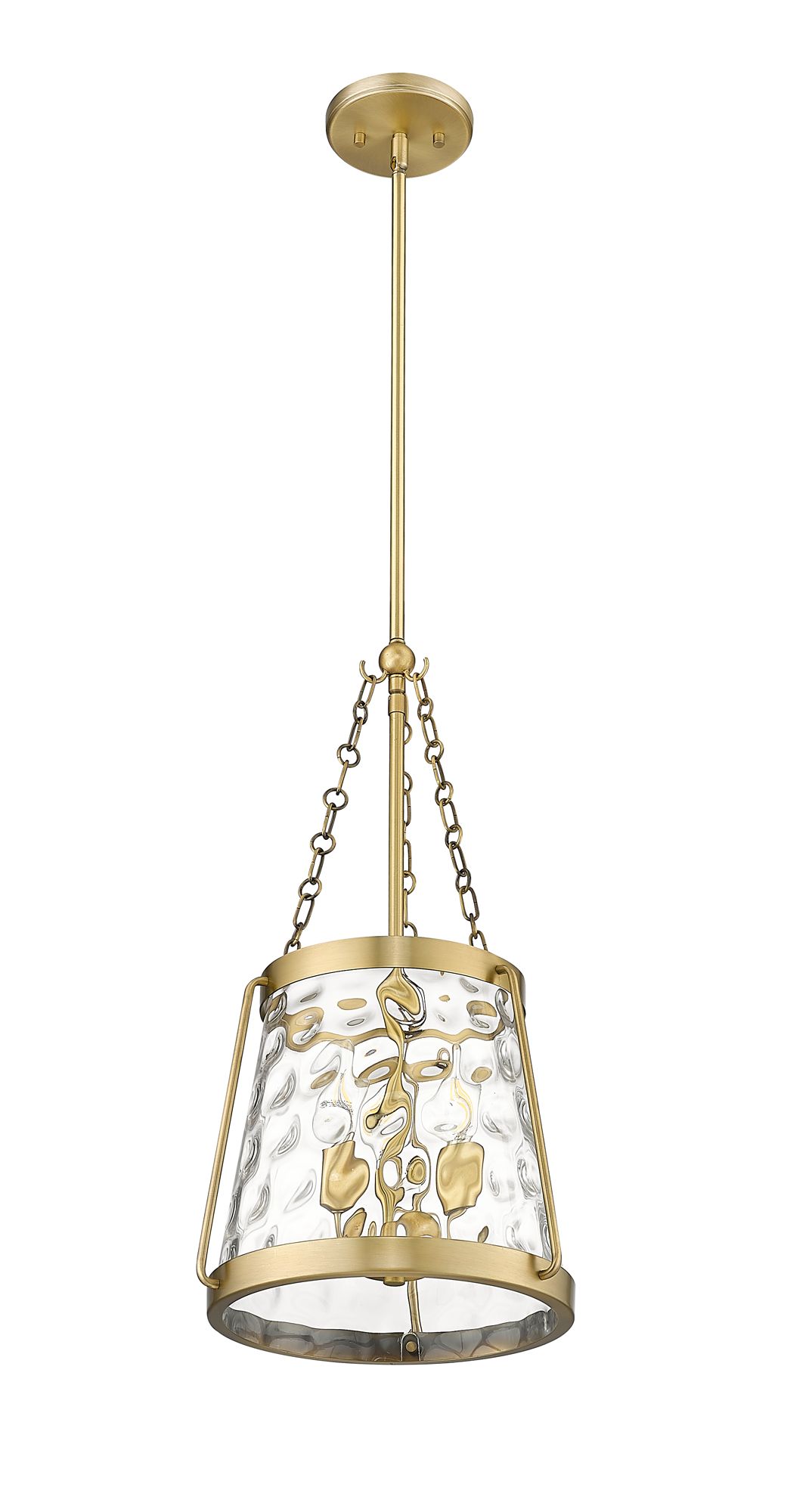 Image 4 Millennium Adabella 3-Light 11.75" Vintage Brass Pendant with Glass Shade more views