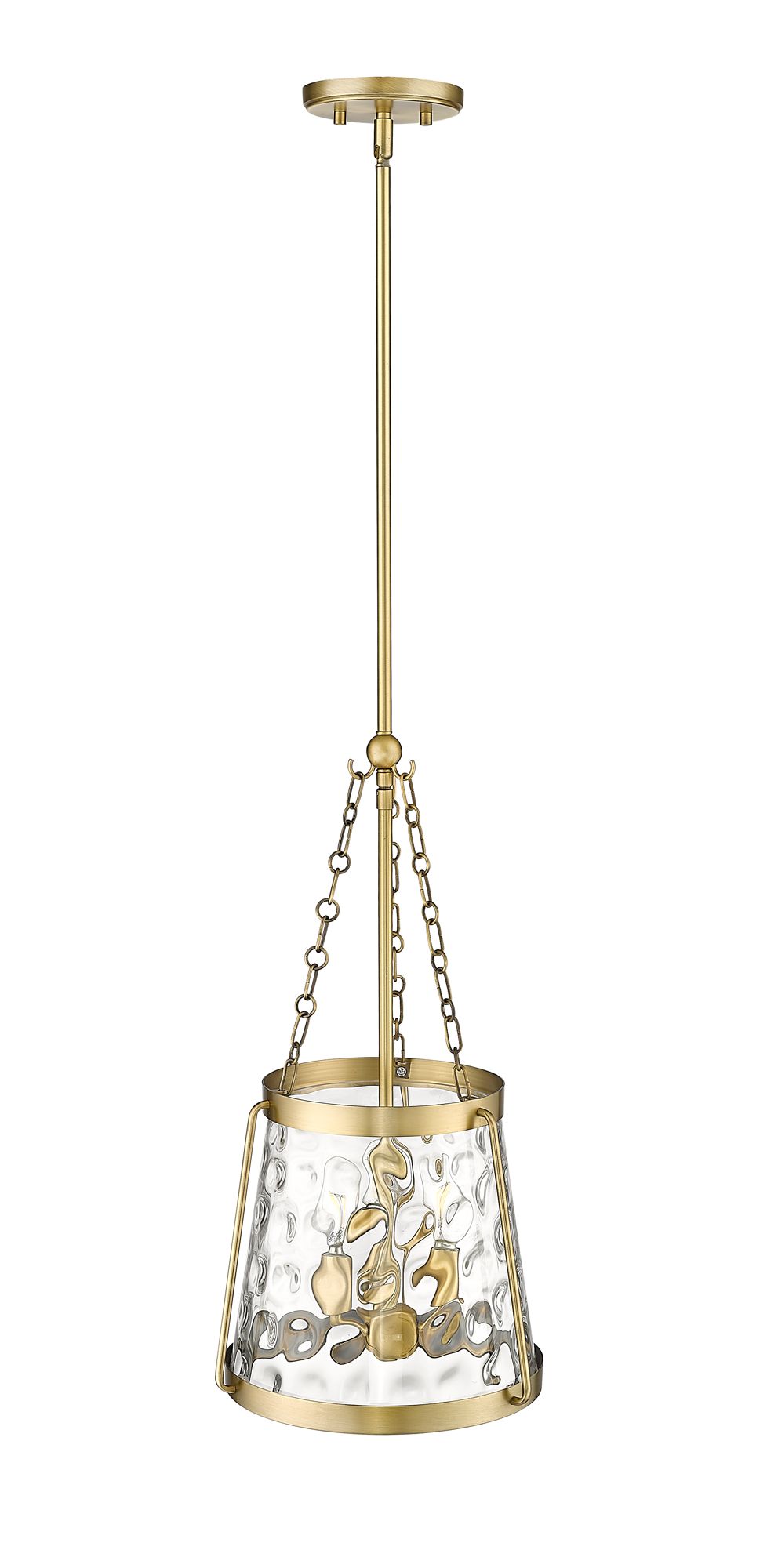Image 5 Millennium Adabella 3-Light 11.75" Vintage Brass Pendant with Glass Shade more views