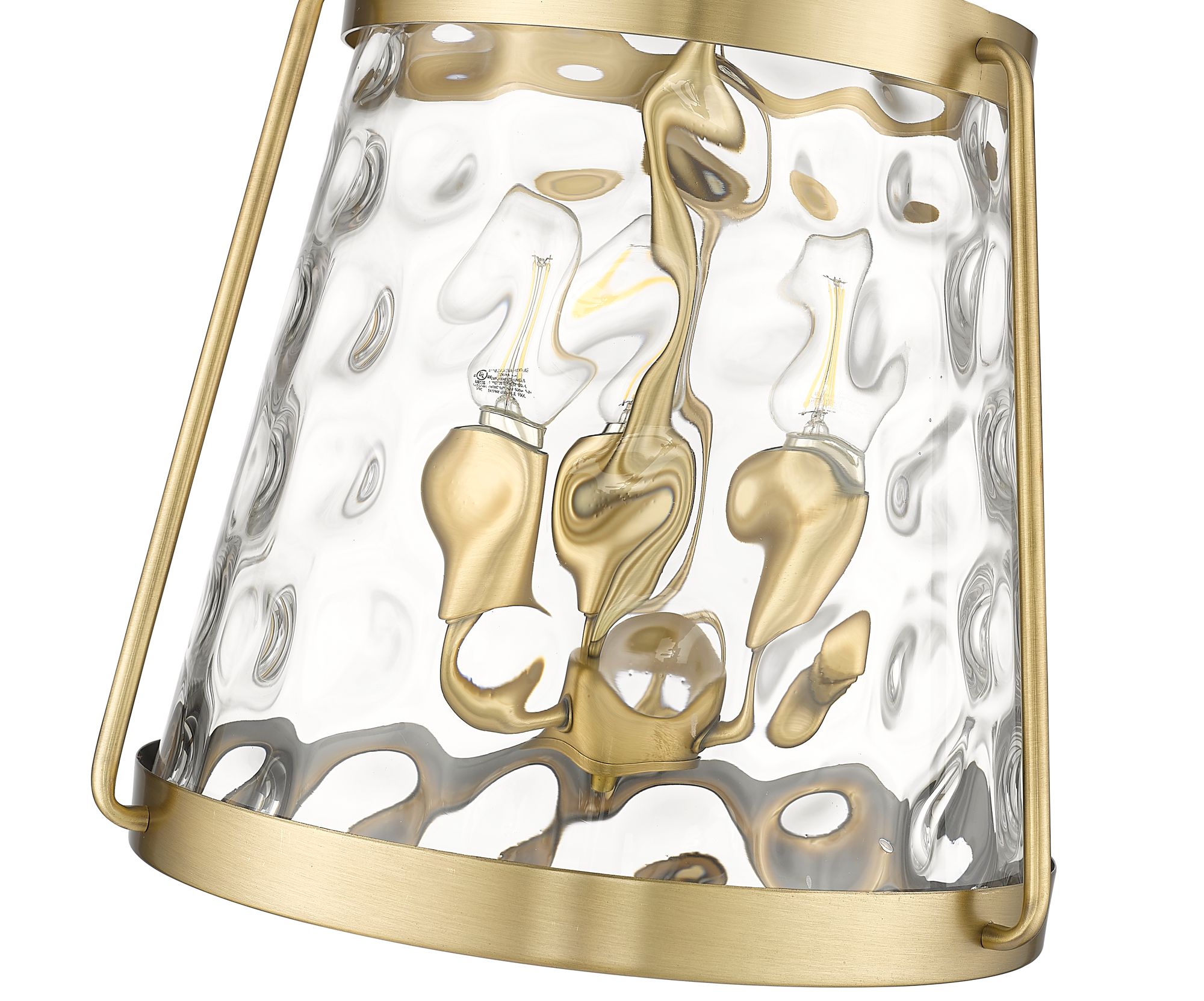 Image 6 Millennium Adabella 3-Light 11.75" Vintage Brass Pendant with Glass Shade more views