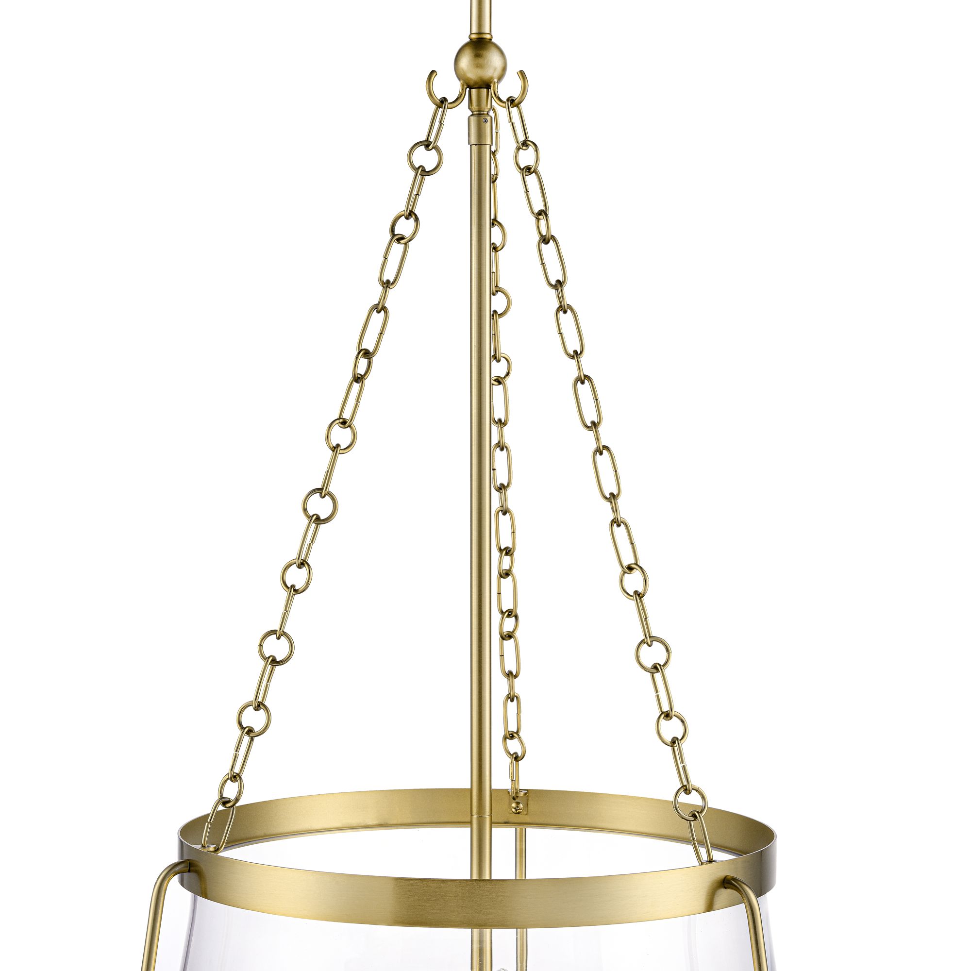 Image 5 Millennium Adabella 5-Light 17.75" Vintage Brass Pendant with Glass Shade more views