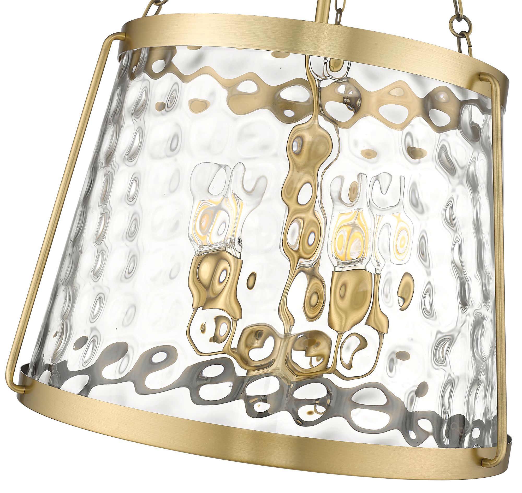 Image 2 Millennium Adabella 5-Light 18.13" Vintage Brass Pendant with Glass Shade more views