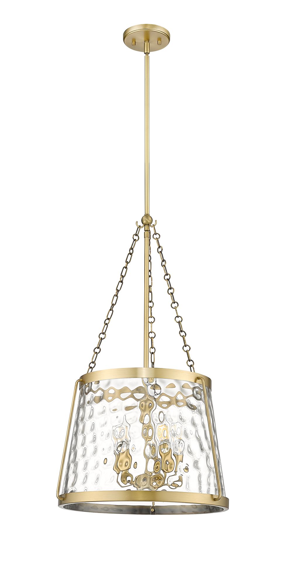 Image 3 Millennium Adabella 5-Light 18.13" Vintage Brass Pendant with Glass Shade more views
