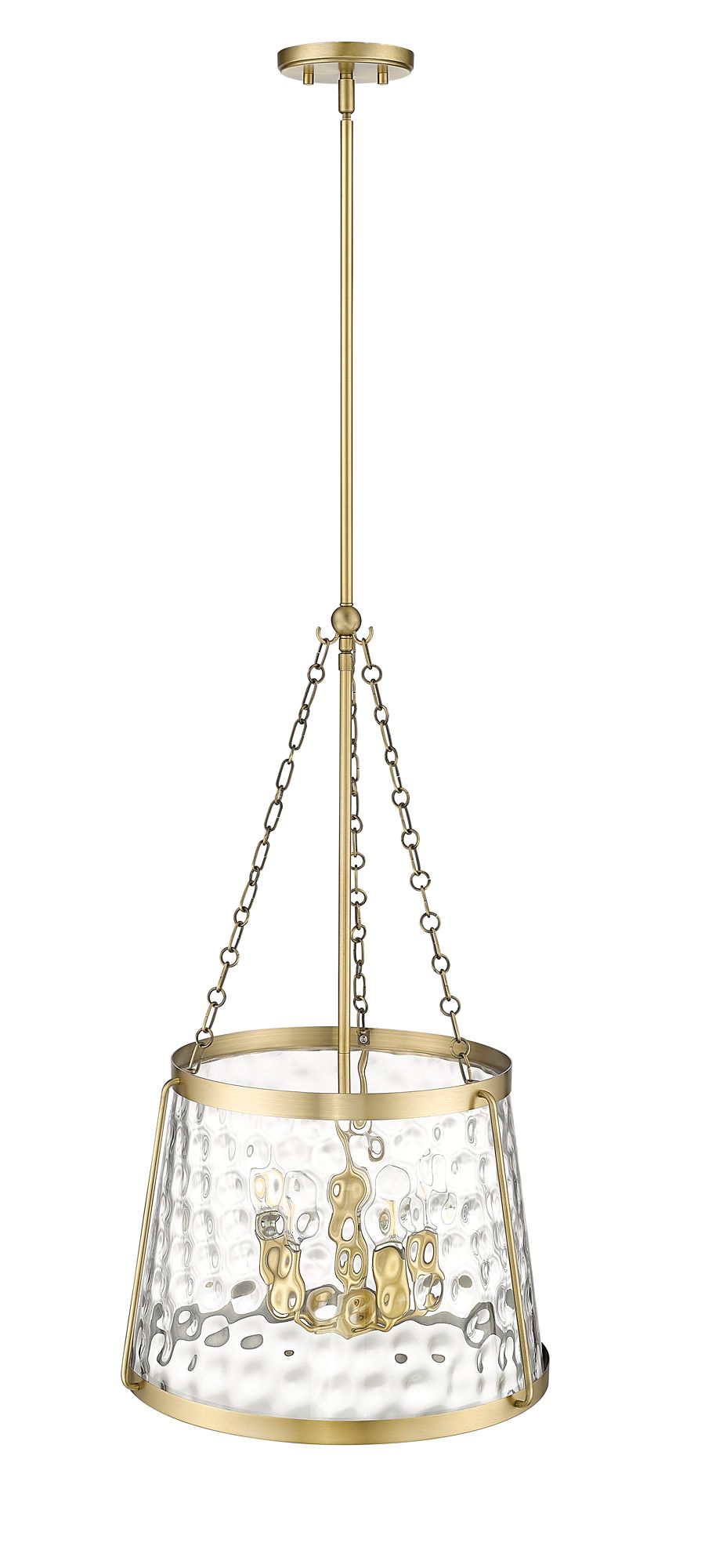 Image 5 Millennium Adabella 5-Light 18.13" Vintage Brass Pendant with Glass Shade more views
