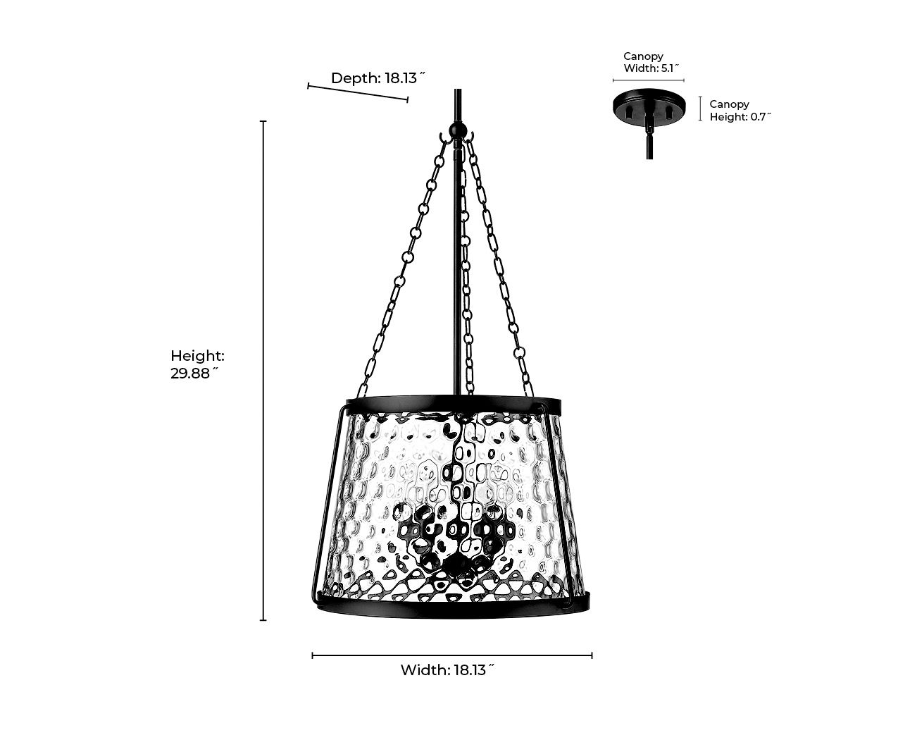Image 6 Millennium Adabella 5-Light 18.13" Vintage Brass Pendant with Glass Shade more views