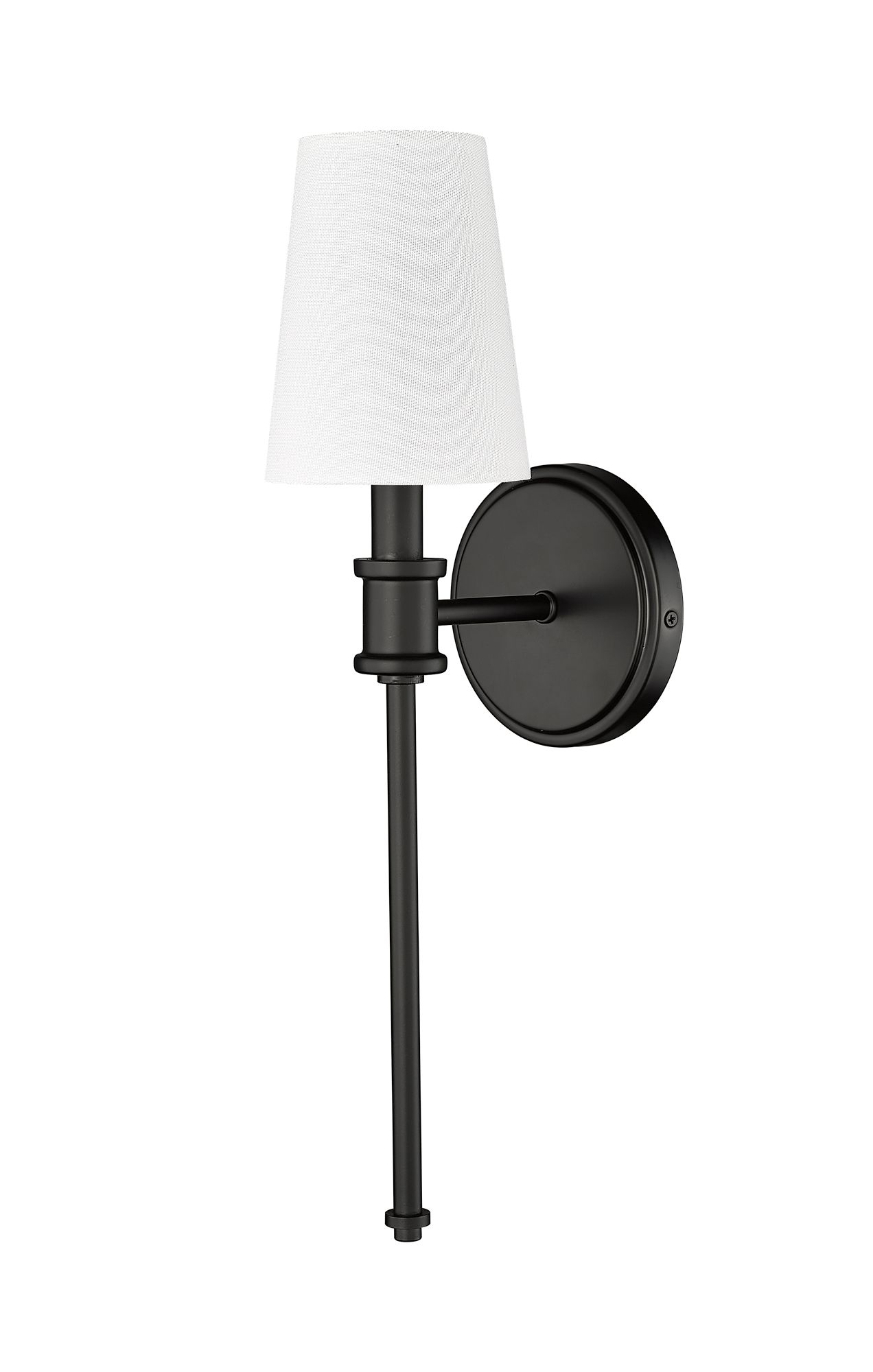 Image 2 Millennium Adorra 1-Light 5" Matte Black Wall Sconce with Fabric Shade more views
