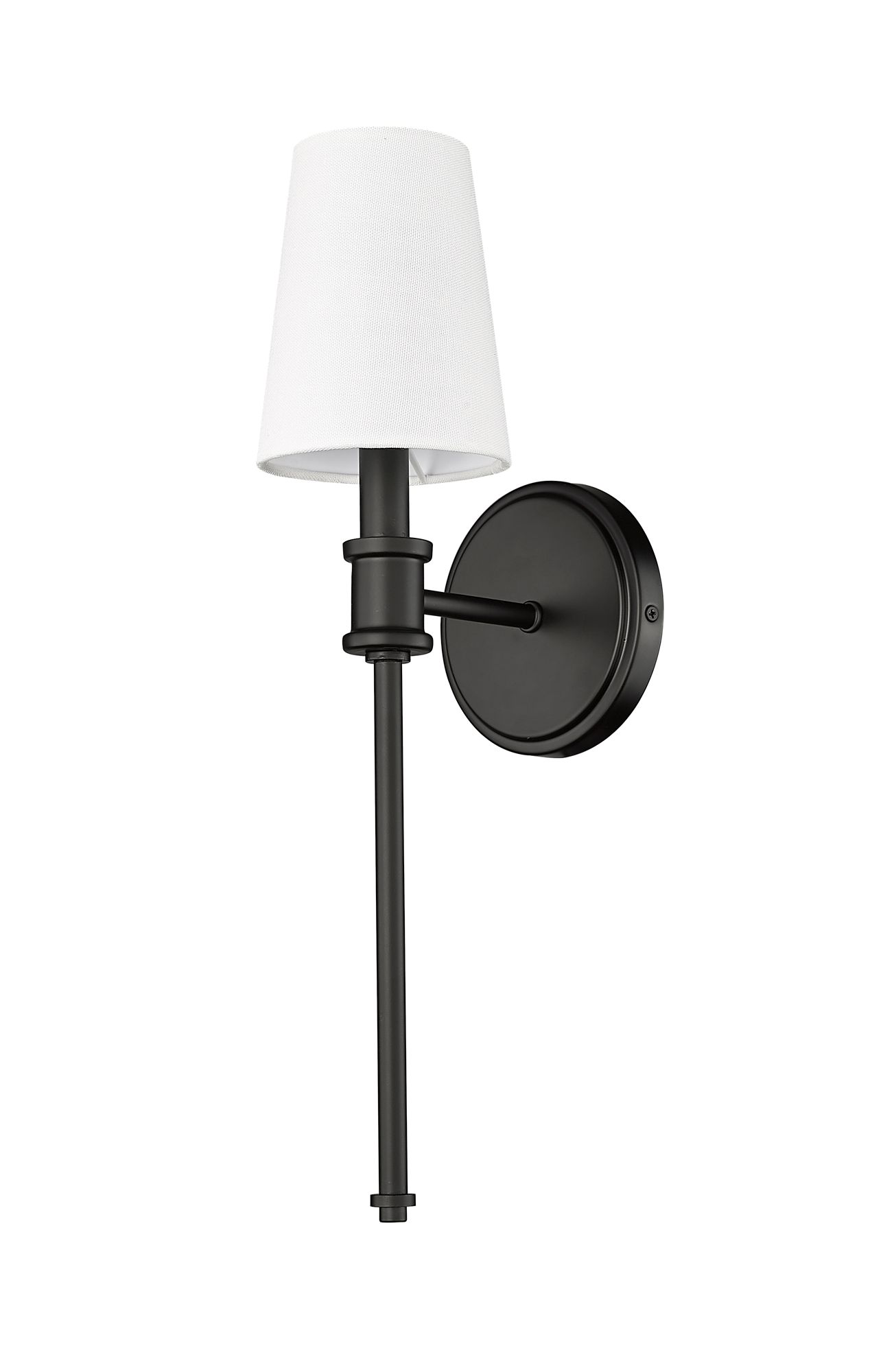 Image 3 Millennium Adorra 1-Light 5" Matte Black Wall Sconce with Fabric Shade more views