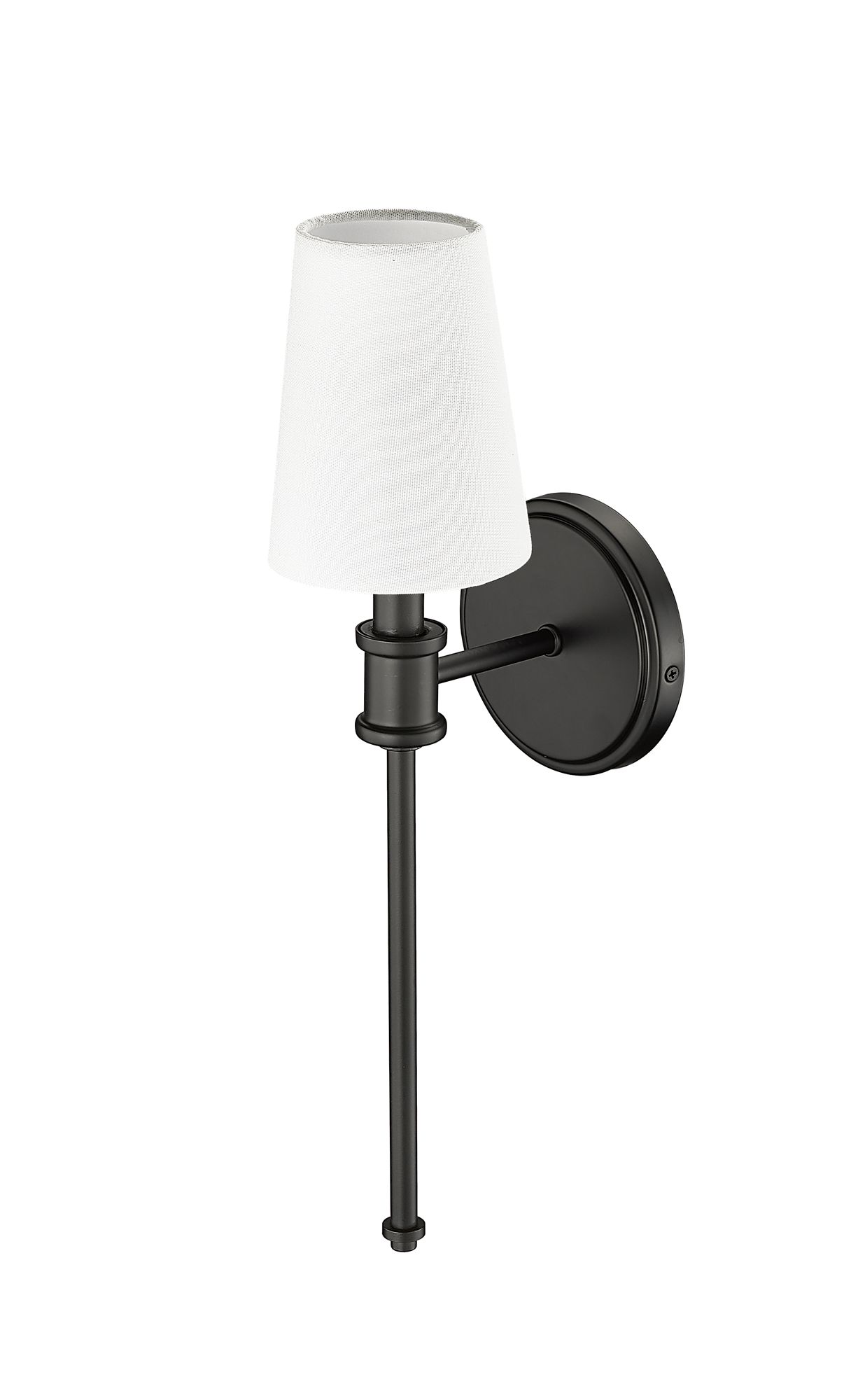 Image 4 Millennium Adorra 1-Light 5" Matte Black Wall Sconce with Fabric Shade more views