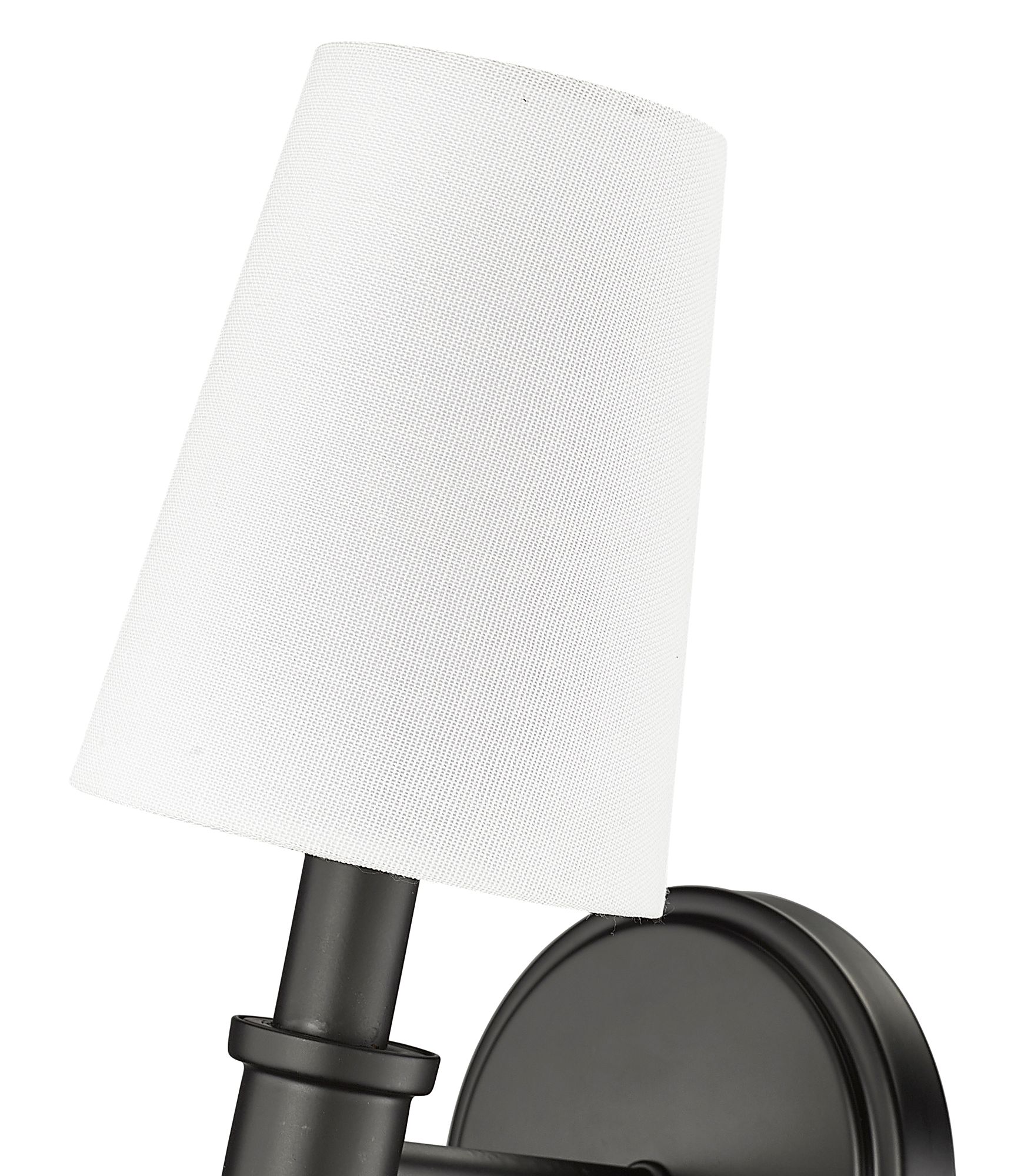Image 5 Millennium Adorra 1-Light 5" Matte Black Wall Sconce with Fabric Shade more views