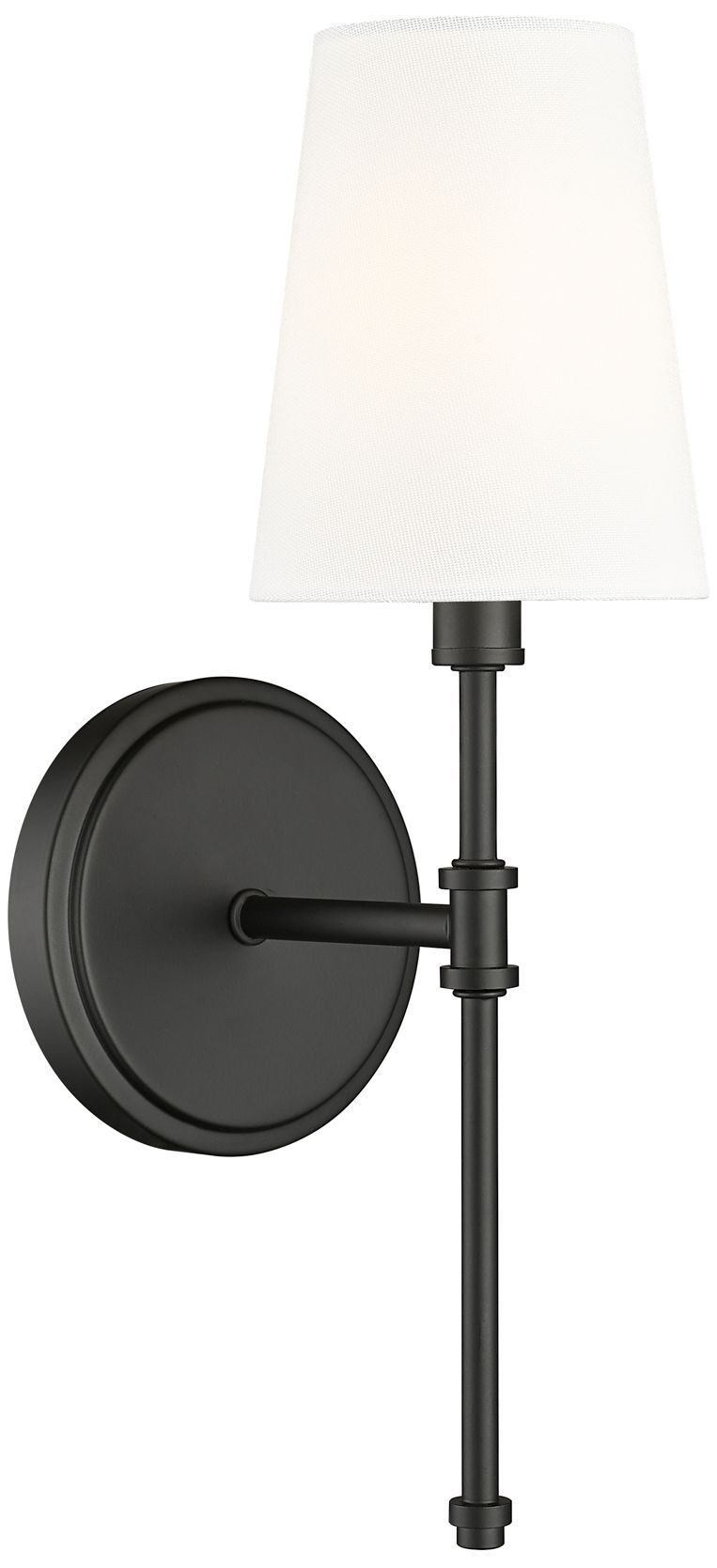 Millennium Adorra 1-Light 5" Matte Black Wall Sconce with Fabric Shade
