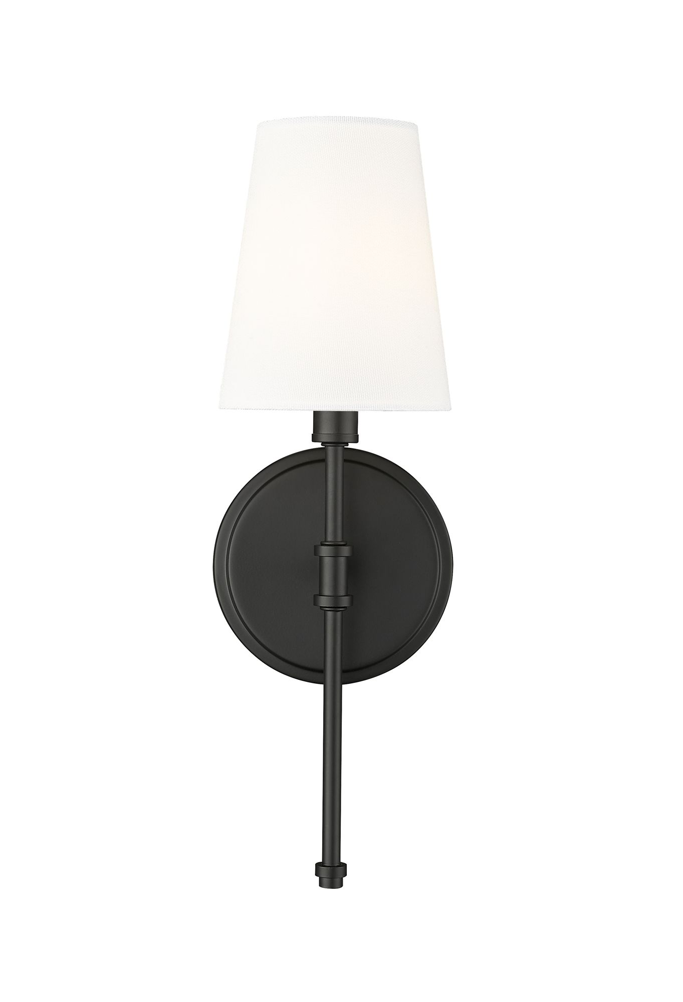 Image 3 Millennium Adorra 1-Light 5" Matte Black Wall Sconce with Fabric Shade more views