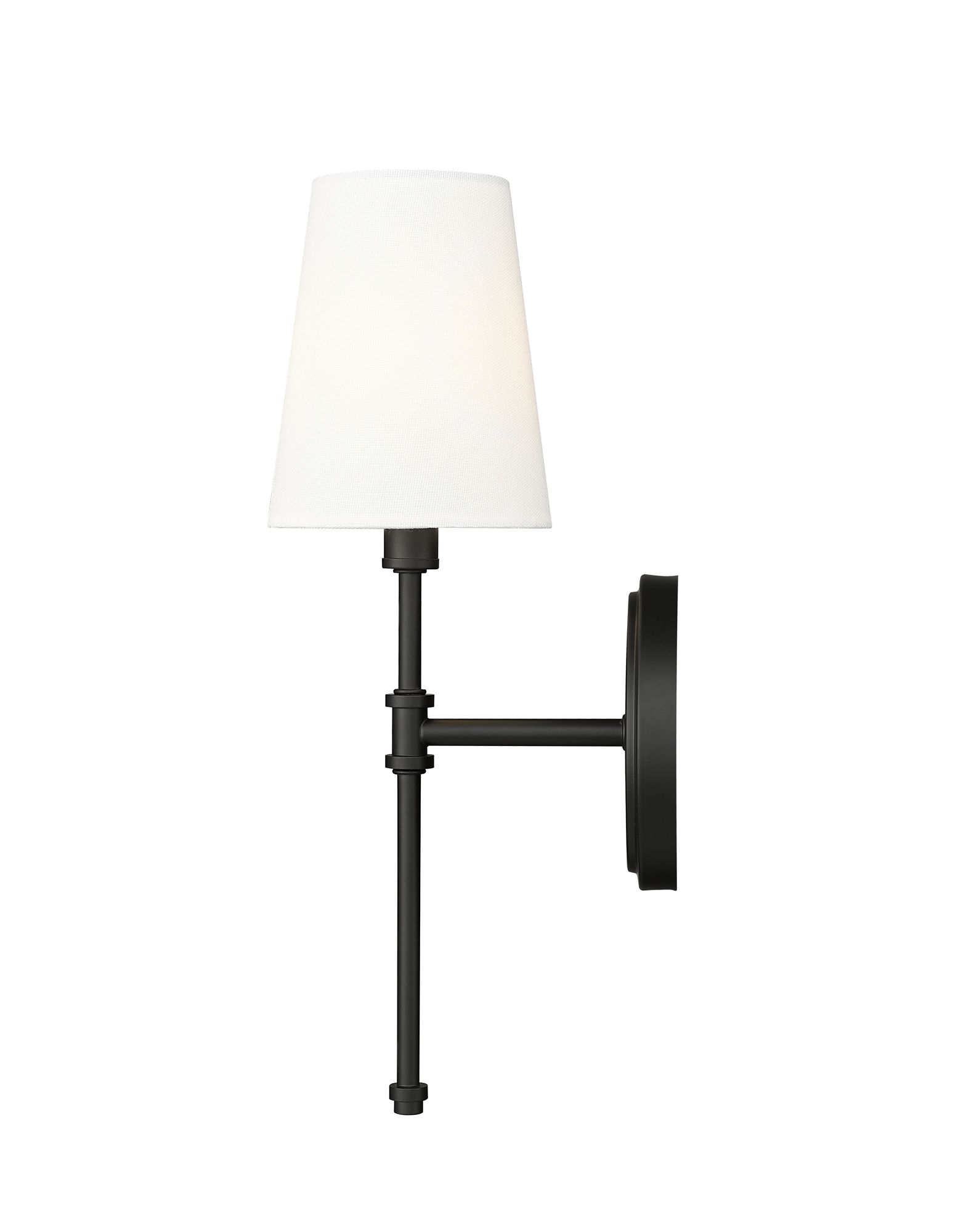 Image 5 Millennium Adorra 1-Light 5" Matte Black Wall Sconce with Fabric Shade more views