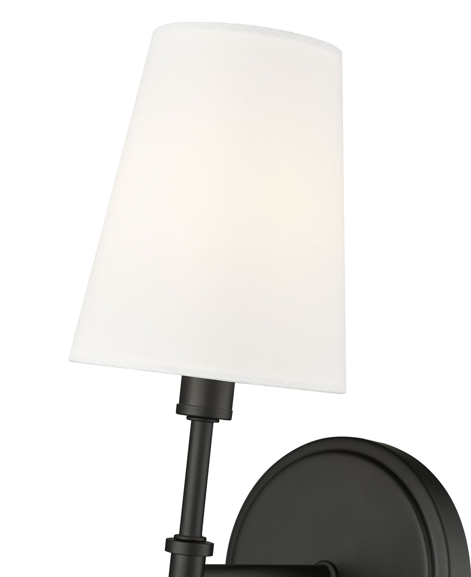 Image 6 Millennium Adorra 1-Light 5" Matte Black Wall Sconce with Fabric Shade more views