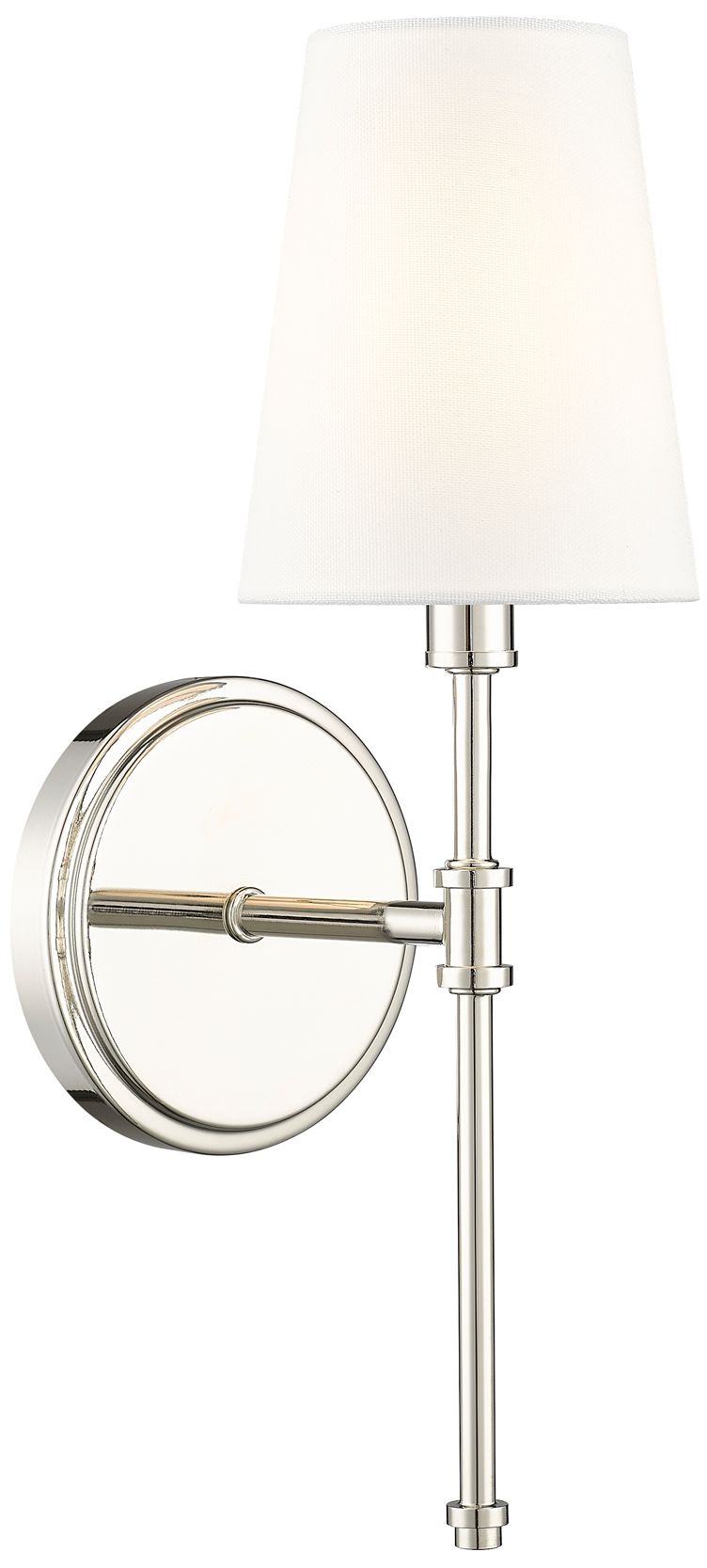 Image 2 Millennium Adorra 1-Light 5" Polished Nickel Wall Sconce with Fabric Shade