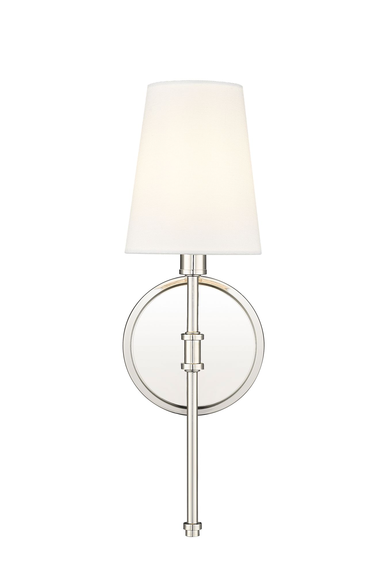 Image 3 Millennium Adorra 1-Light 5" Polished Nickel Wall Sconce with Fabric Shade more views