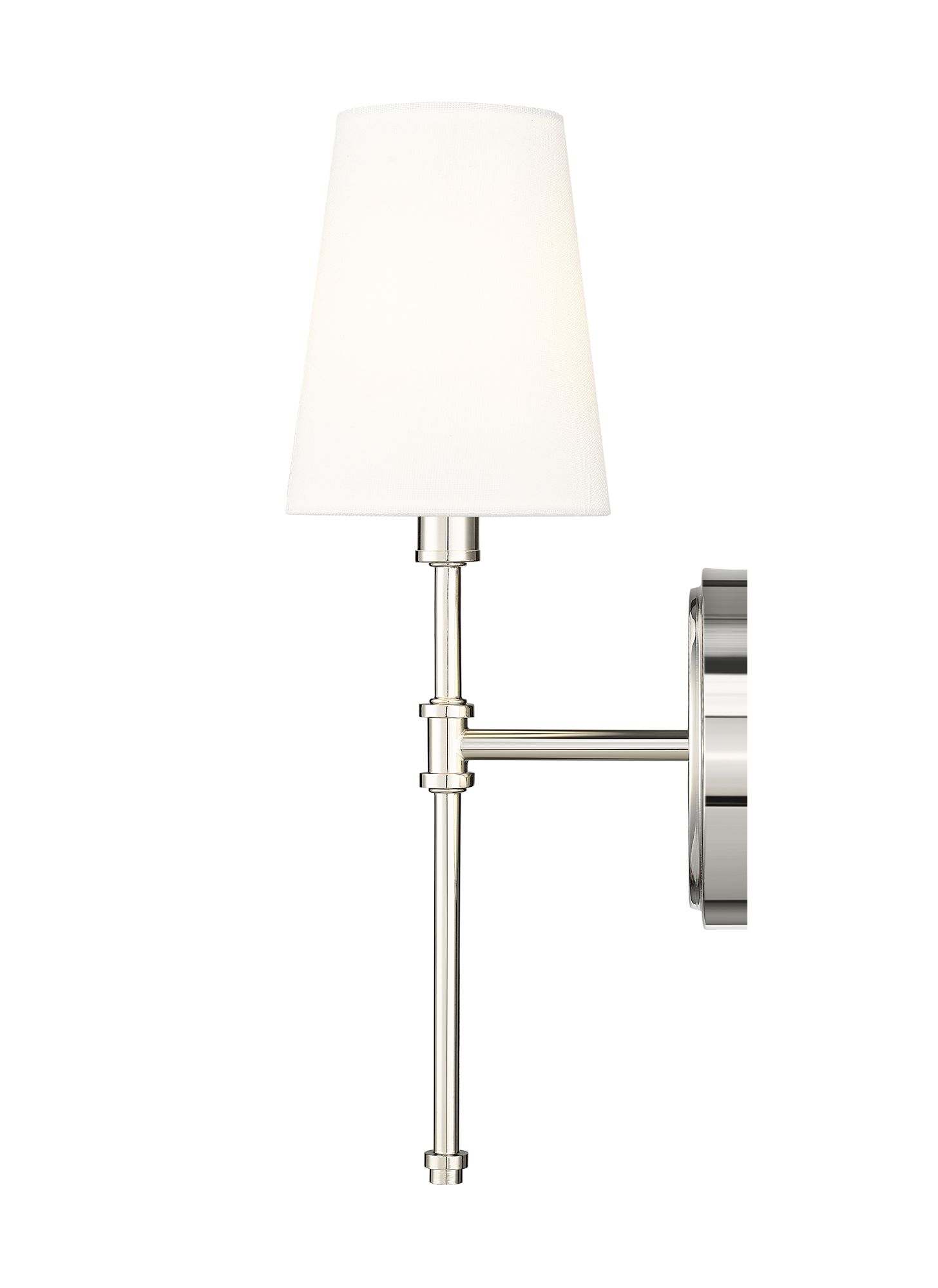 Image 4 Millennium Adorra 1-Light 5" Polished Nickel Wall Sconce with Fabric Shade more views
