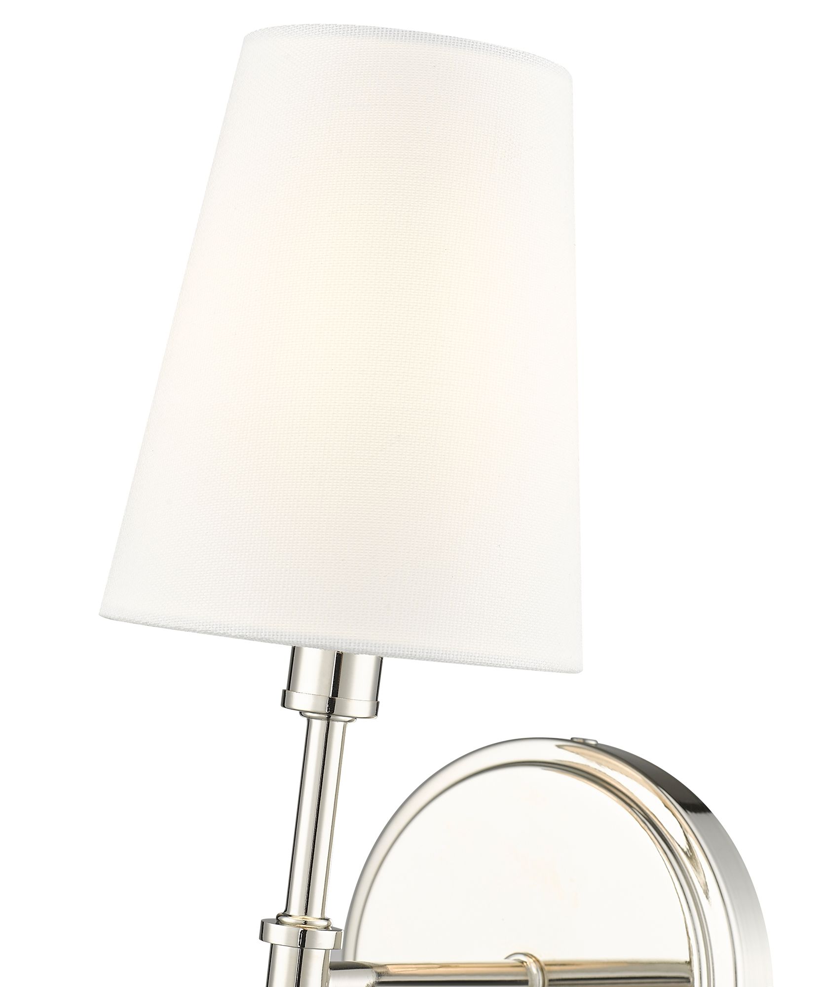 Image 5 Millennium Adorra 1-Light 5" Polished Nickel Wall Sconce with Fabric Shade more views