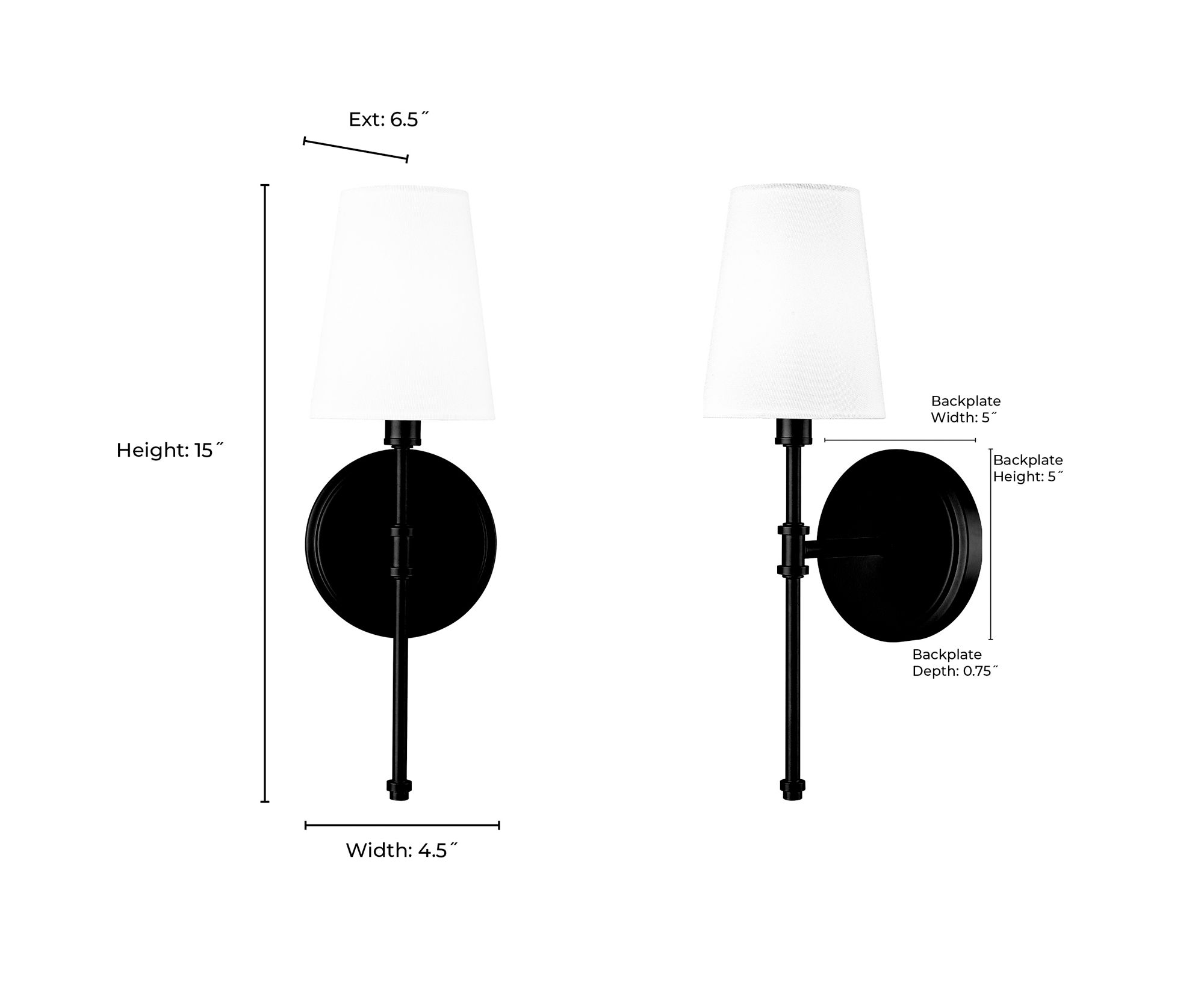 Millennium Adorra 1-Light 5" Polished Nickel Wall Sconce with Fabric Shade