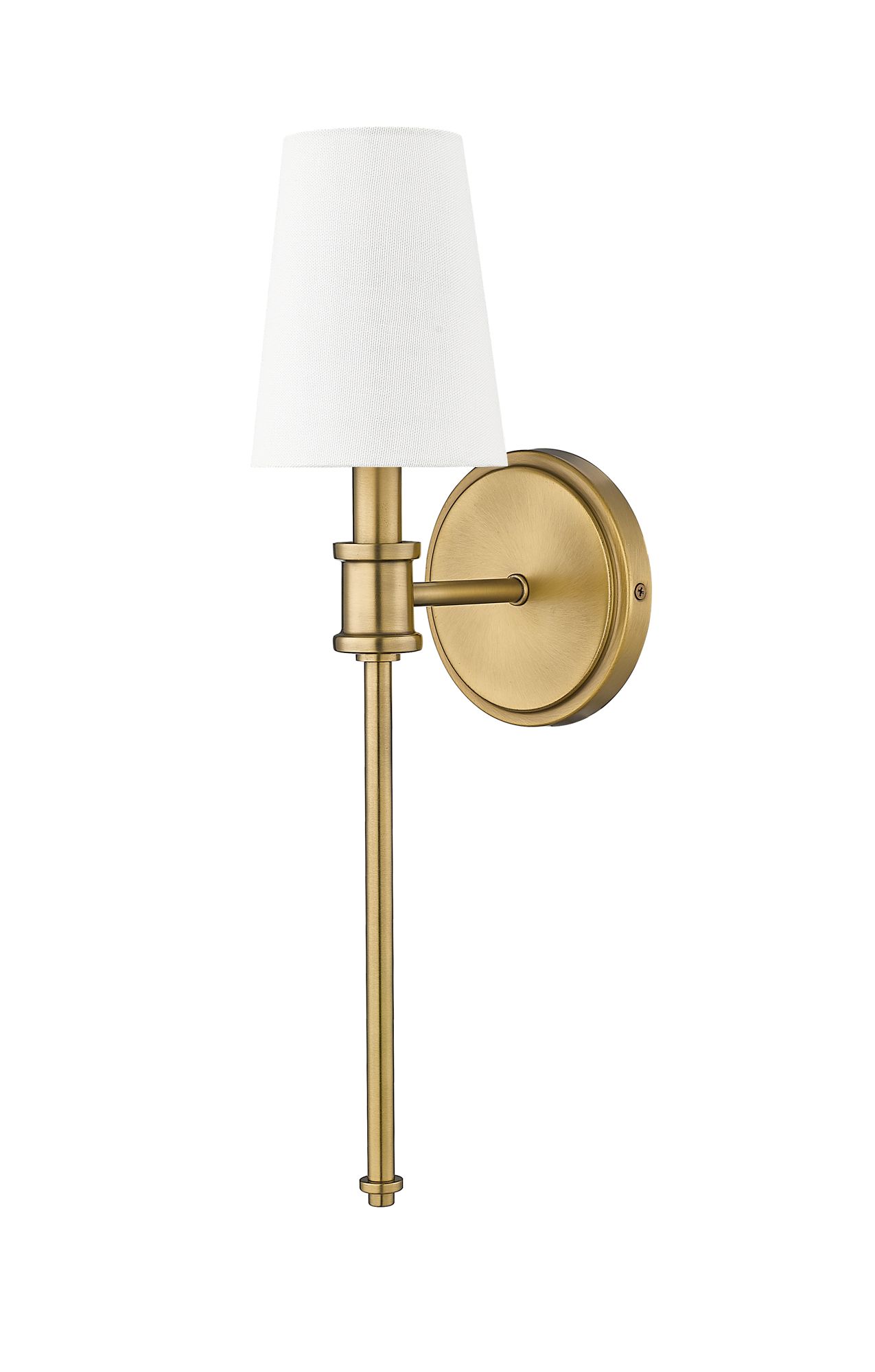 Image 2 Millennium Adorra 1-Light 5" Vintage Brass Wall Sconce with Fabric Shade more views