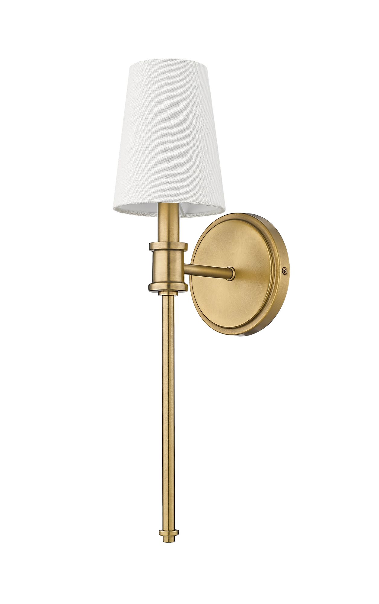 Image 3 Millennium Adorra 1-Light 5" Vintage Brass Wall Sconce with Fabric Shade more views