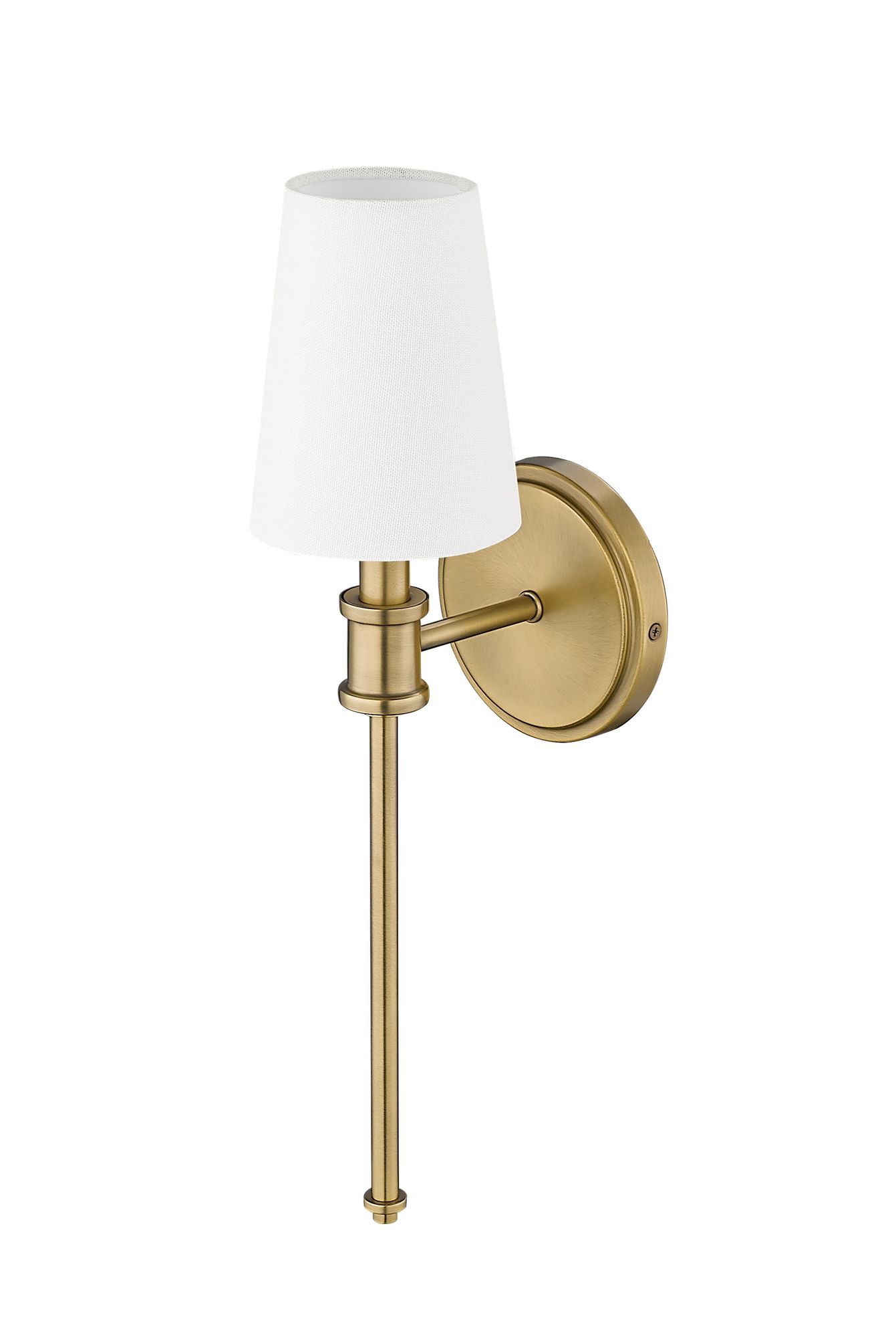 Image 4 Millennium Adorra 1-Light 5" Vintage Brass Wall Sconce with Fabric Shade more views