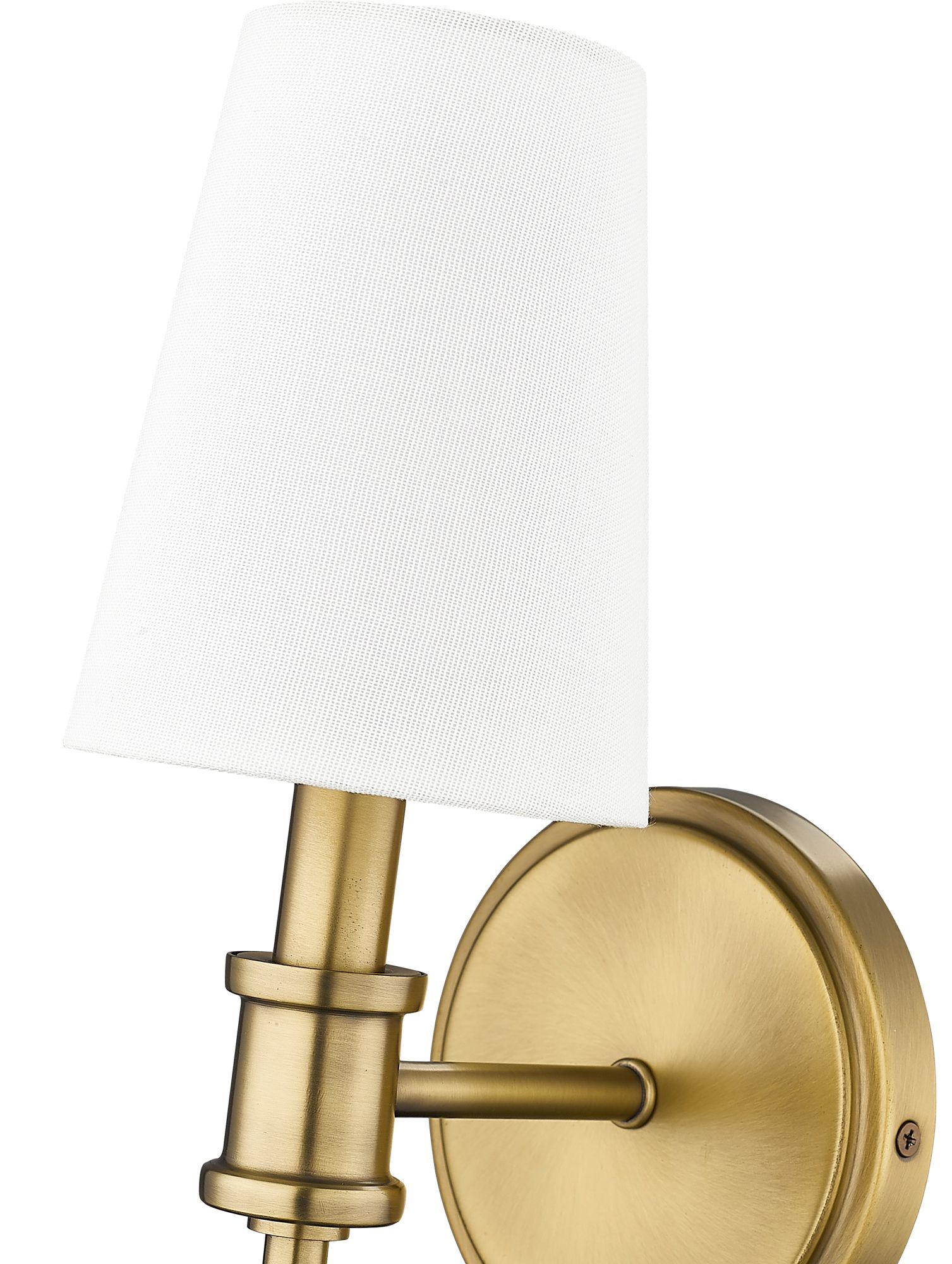 Image 5 Millennium Adorra 1-Light 5" Vintage Brass Wall Sconce with Fabric Shade more views