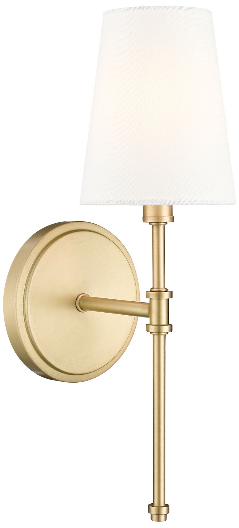 Image 2 Millennium Adorra 1-Light 5" Vintage Brass Wall Sconce with Fabric Shade