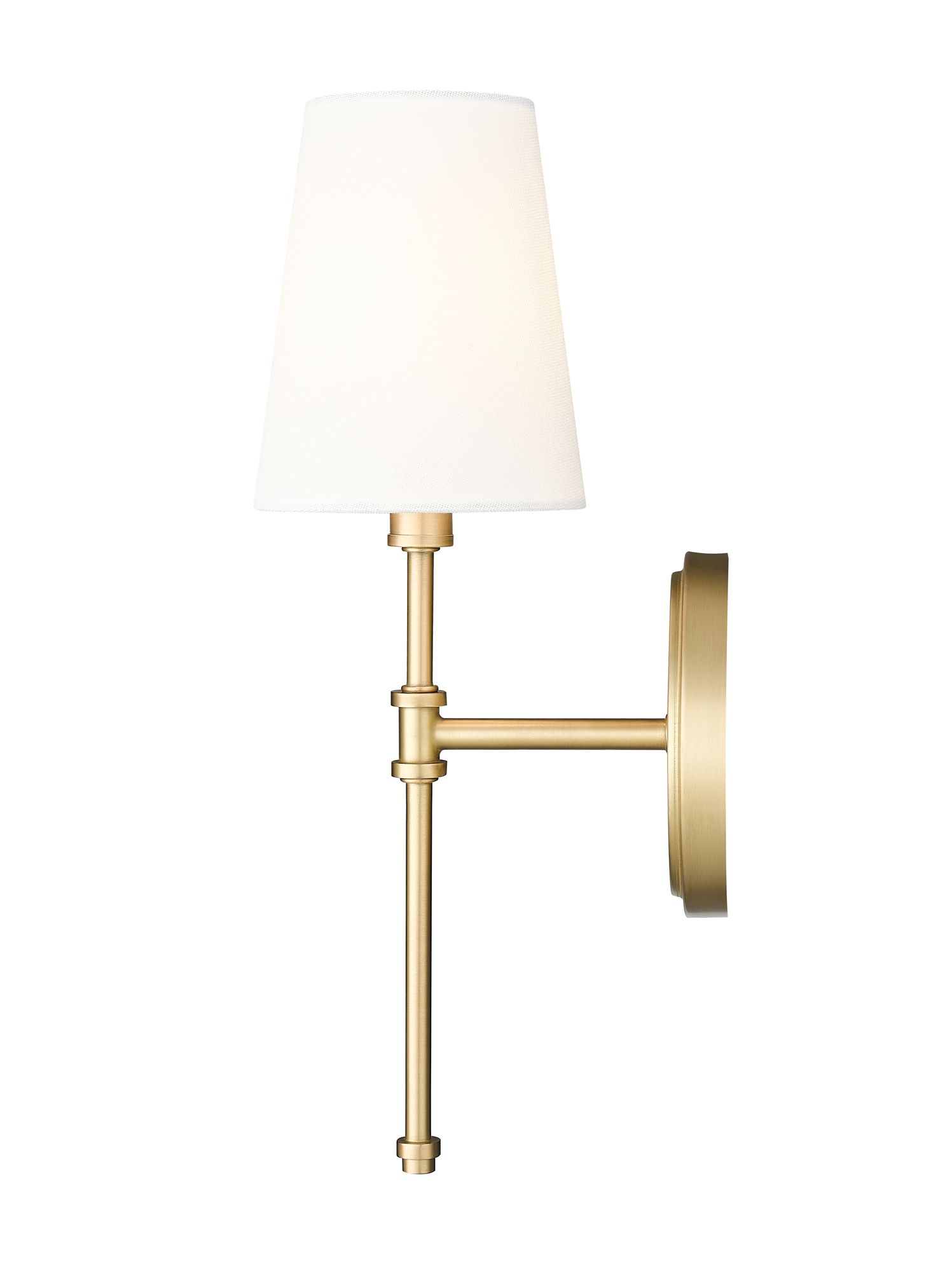 Image 3 Millennium Adorra 1-Light 5" Vintage Brass Wall Sconce with Fabric Shade more views