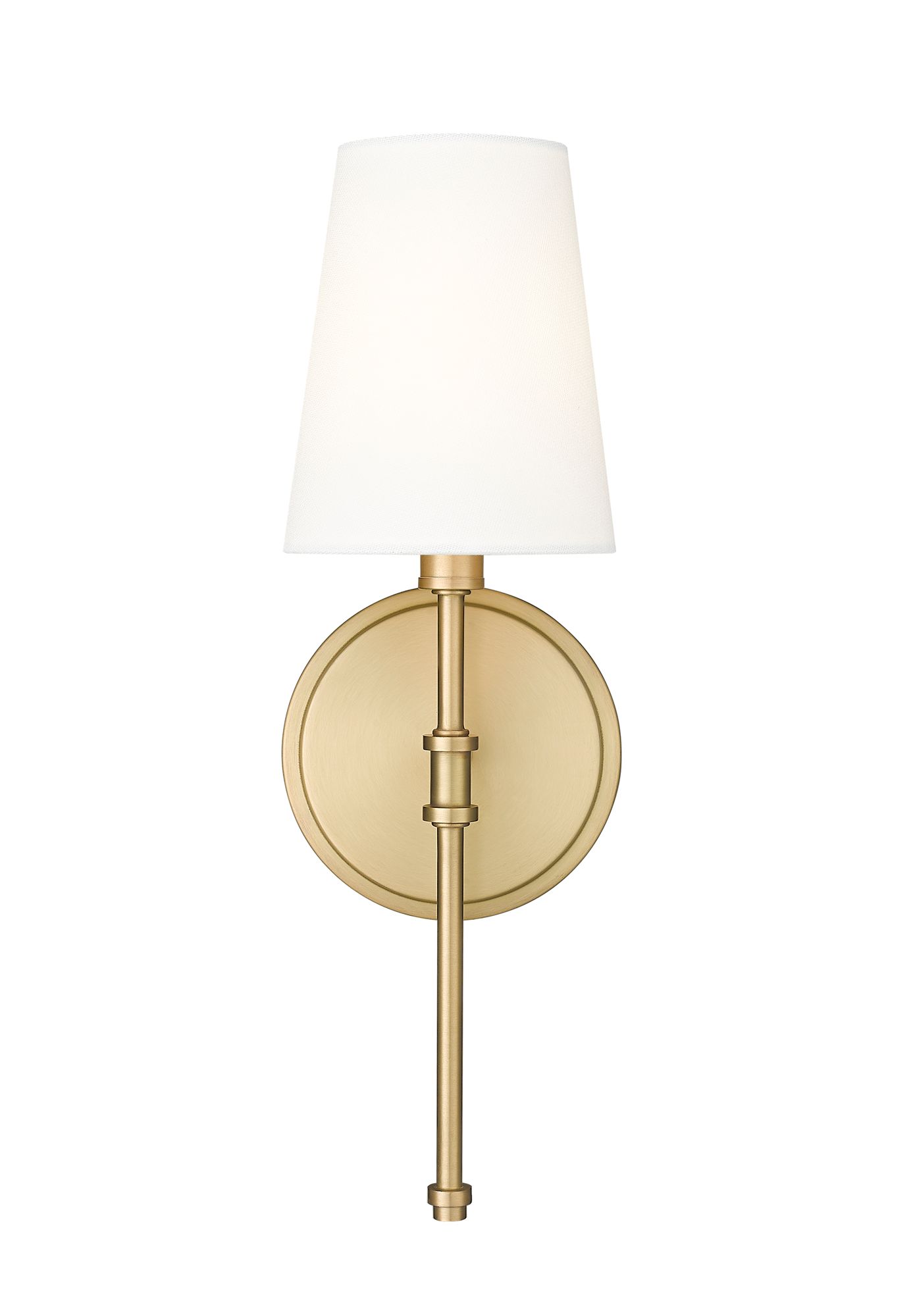 Image 5 Millennium Adorra 1-Light 5" Vintage Brass Wall Sconce with Fabric Shade more views