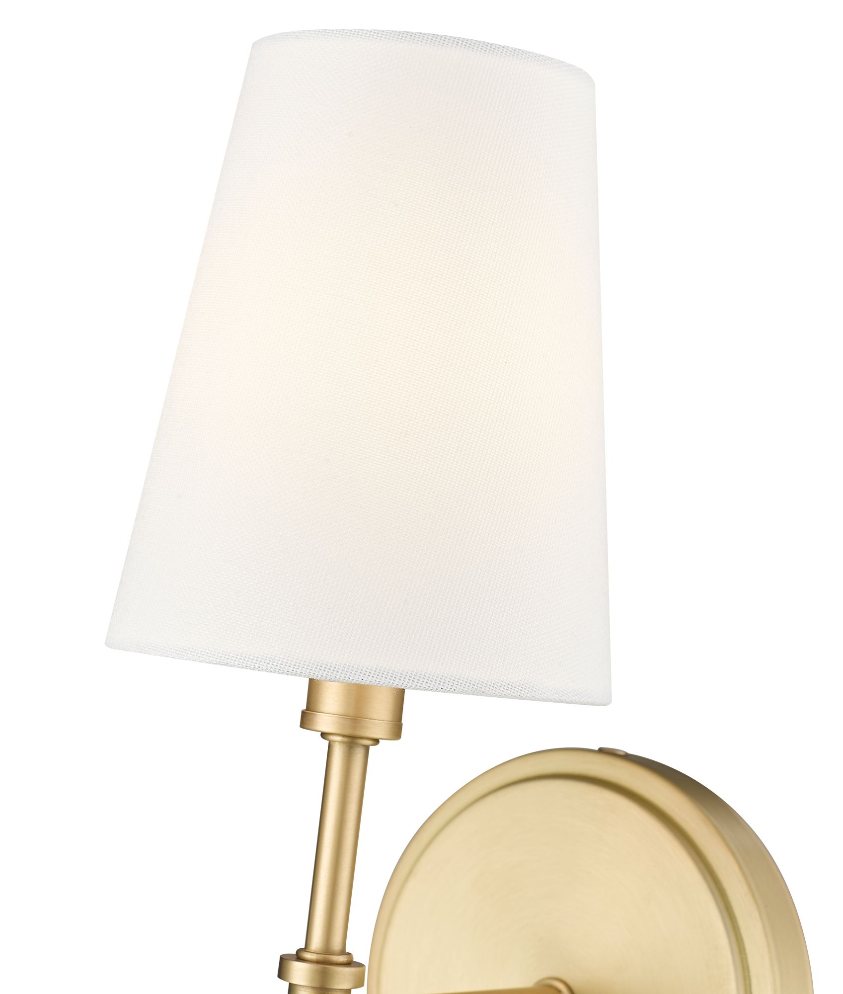 Image 6 Millennium Adorra 1-Light 5" Vintage Brass Wall Sconce with Fabric Shade more views