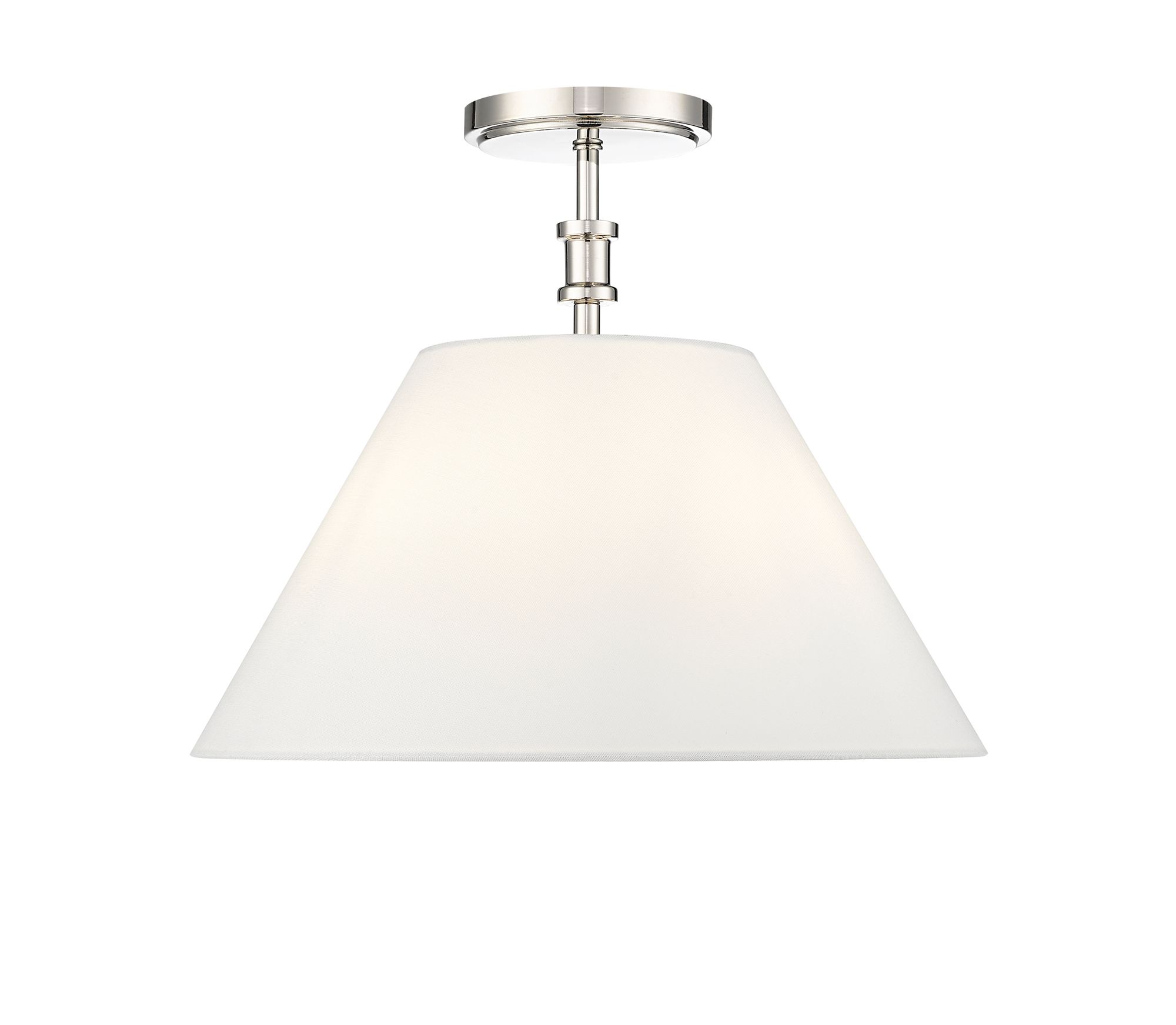 Image 2 Millennium Adorra 3-Light 16" Polished Nickel Semi-Flush with Fabric S more views