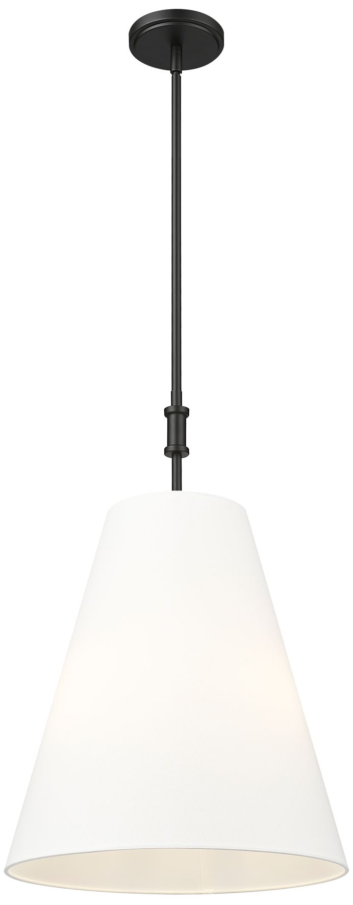 Millennium Adorra 3-Light 16" Matte Black Pendant with Fabric Shade