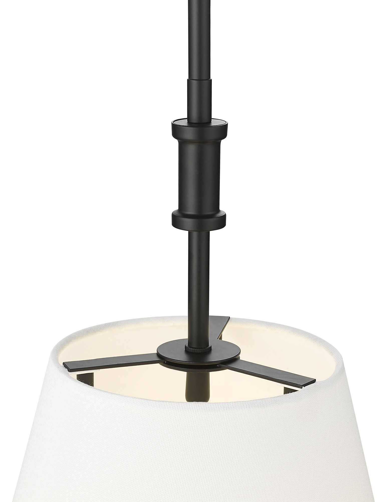 Image 4 Millennium Adorra 3-Light 16" Matte Black Pendant with Fabric Shade more views