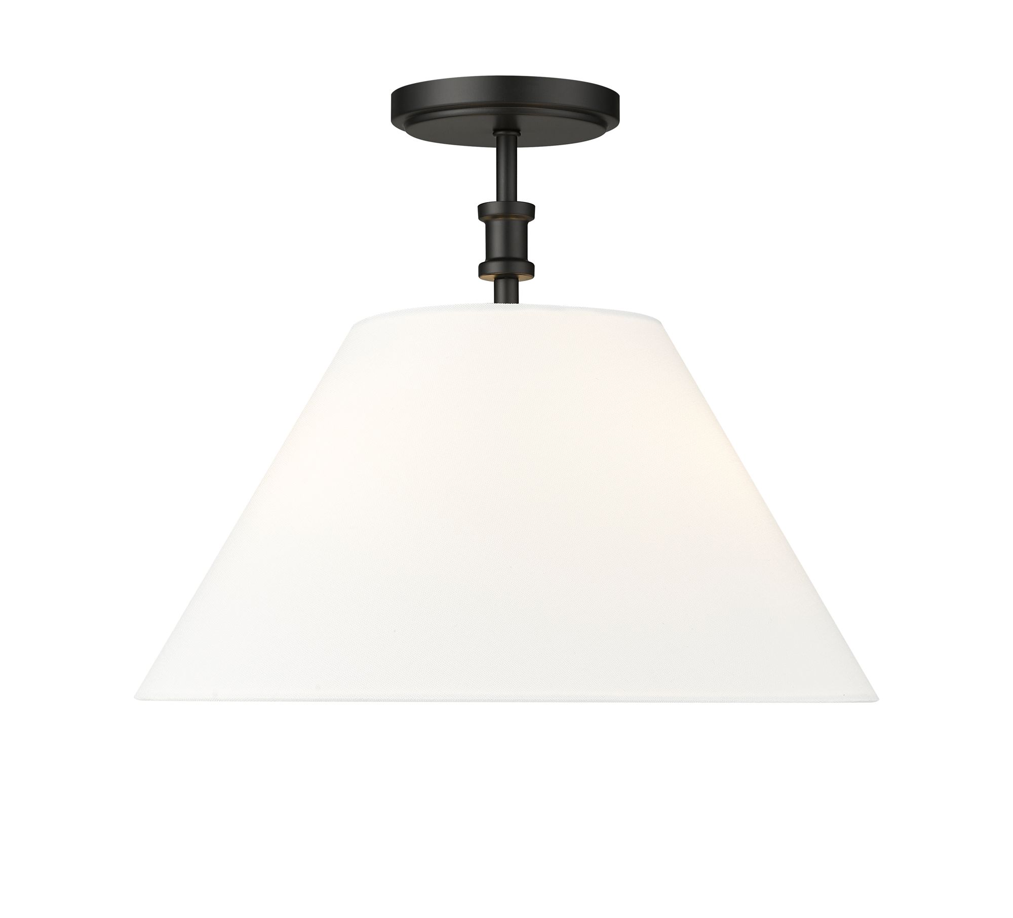 Image 2 Millennium Adorra 3-Light 16" Matte Black Semi-Flush with Fabric Shade more views